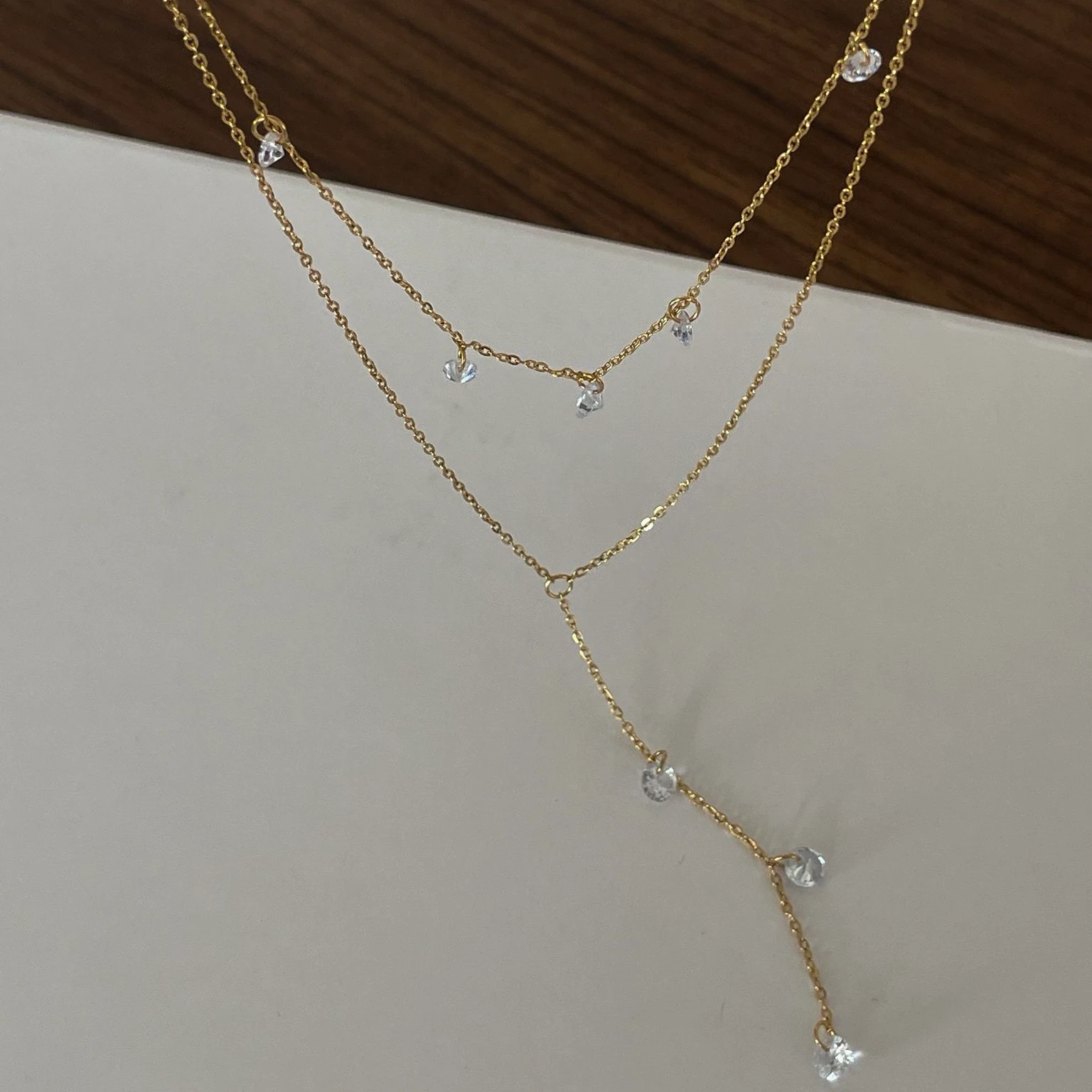 Çelik Minimal Taş Detay Y Kolye