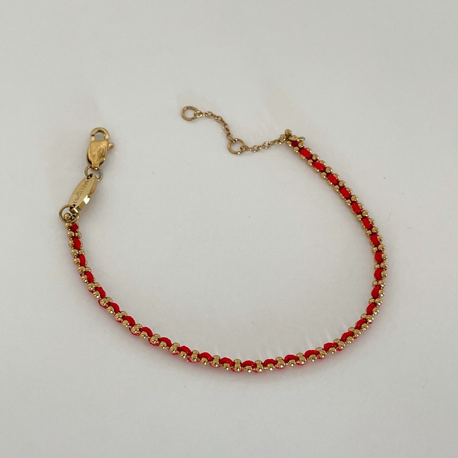 Çelik Kırmızı İp Detay Bileklik