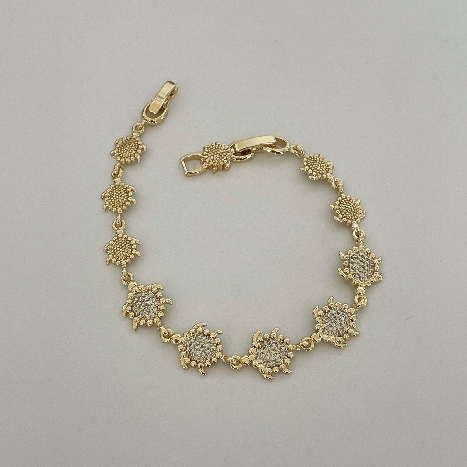 Vip 14k Taşlı Sıralı Kaplumbağa Bileklik