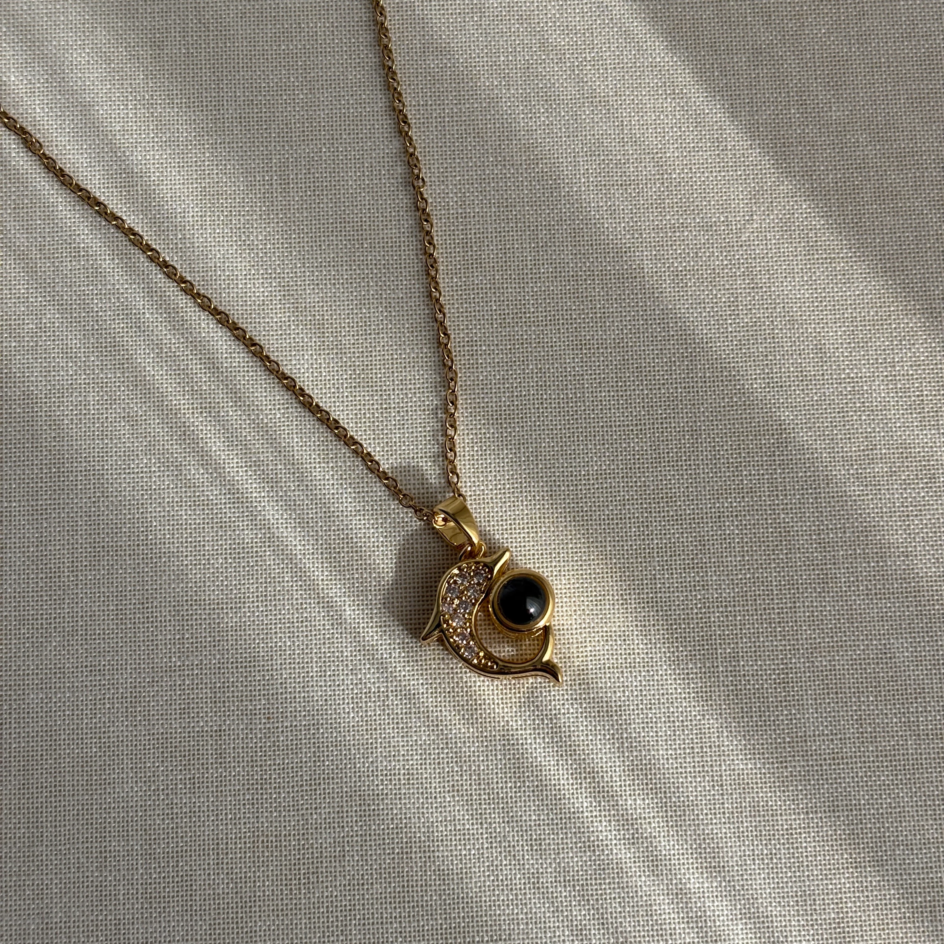 Çelik Sedefli Taş Yunus Kolye