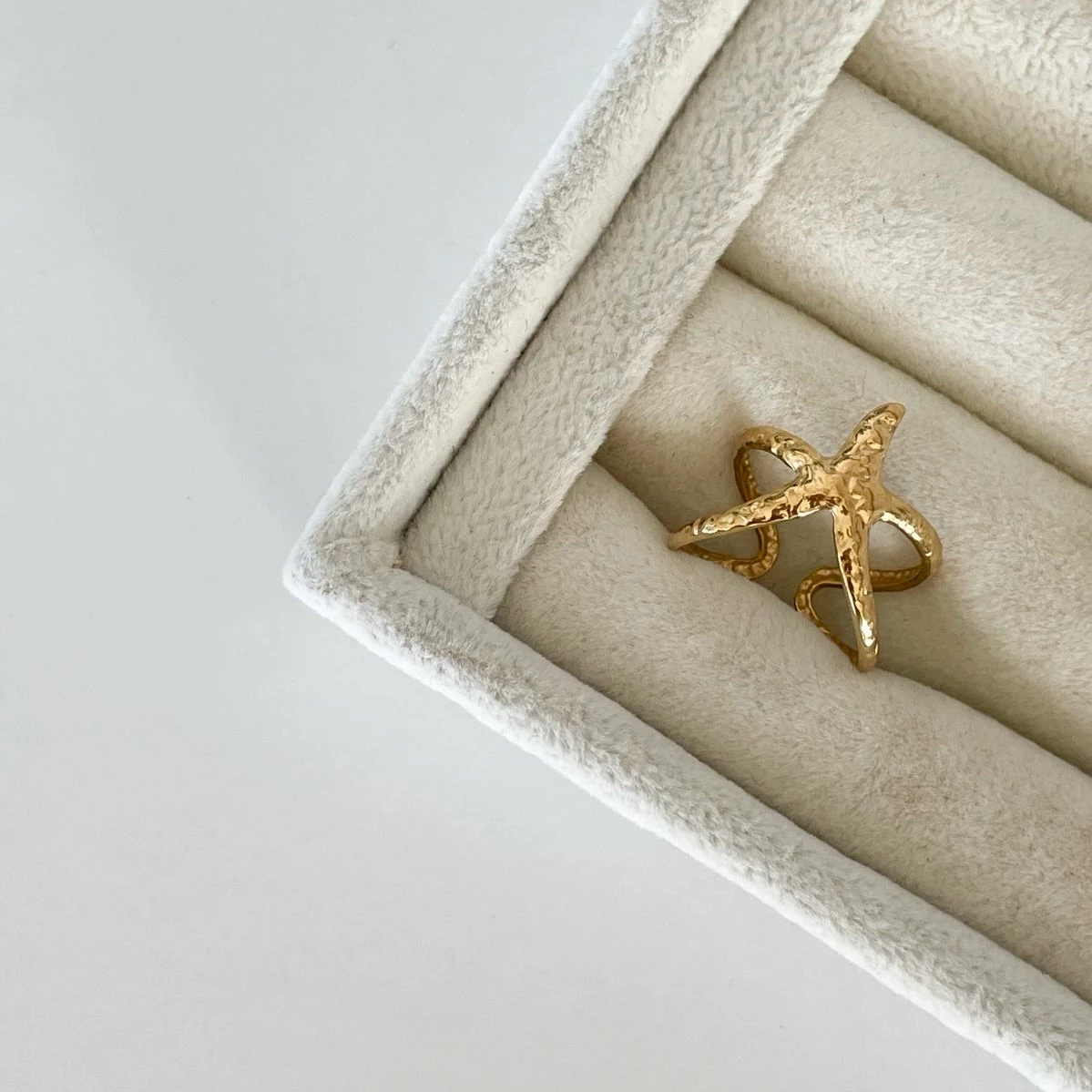 Çelik Sarmal Dokulu Yıldız Yüzük