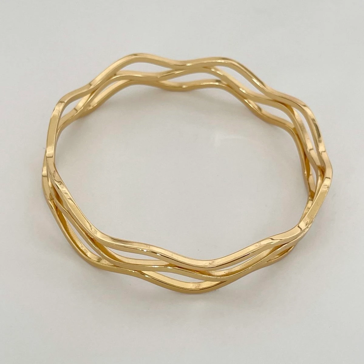 Çelik Üçlü Dalgalı Bilezik