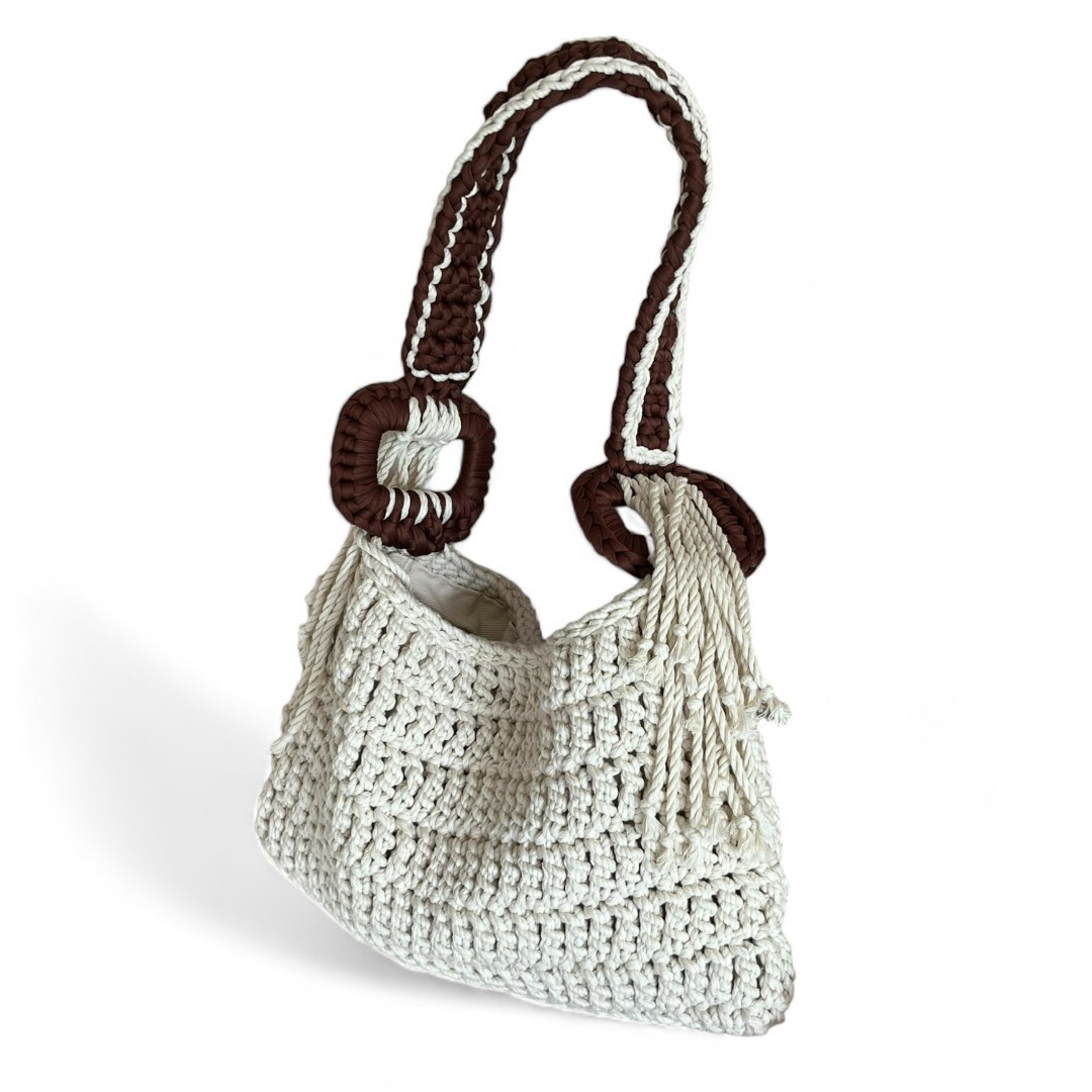 ETHNIC MAKROME CROCHET SHOULDER BAG 