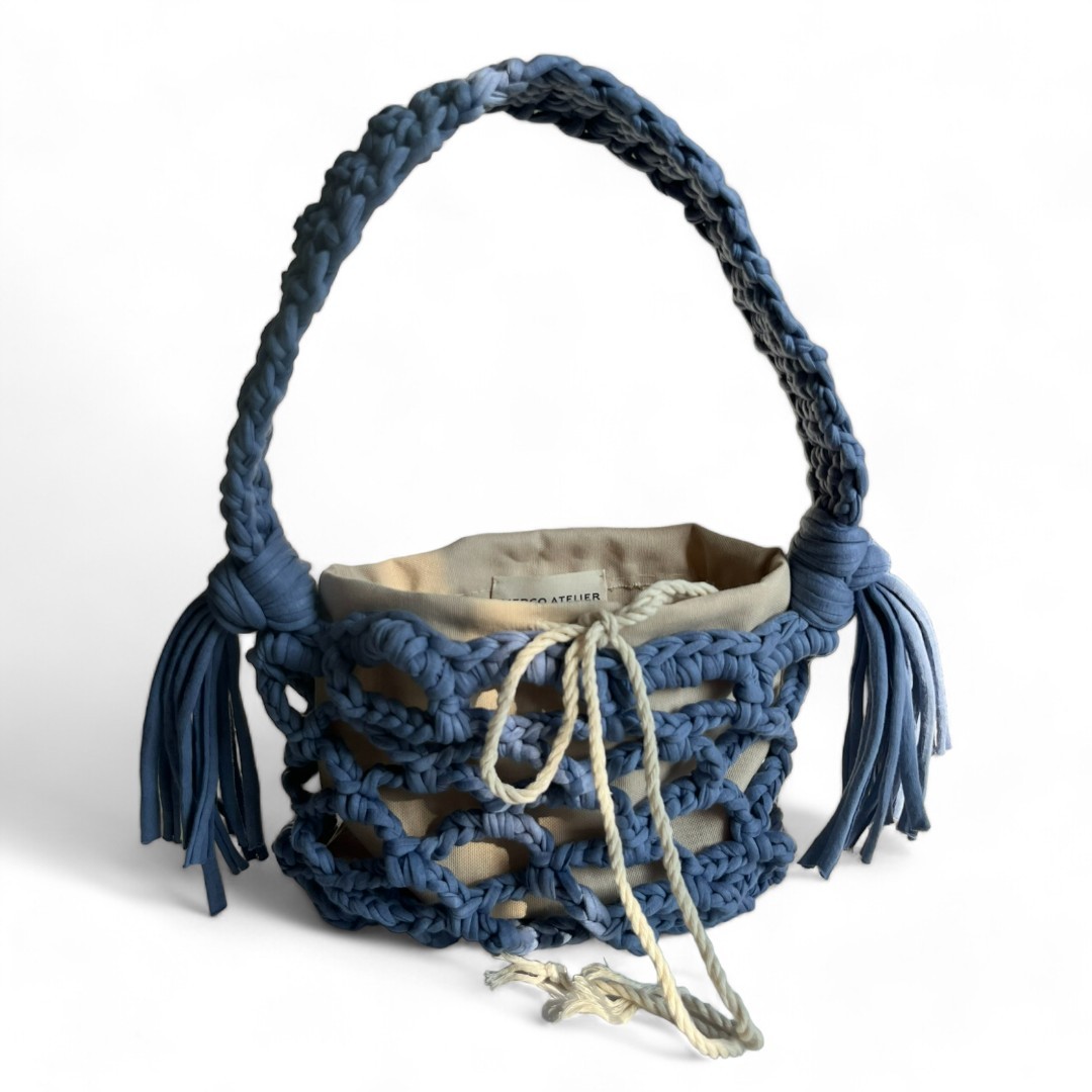 NUDE BLUE CROCHET BAG 