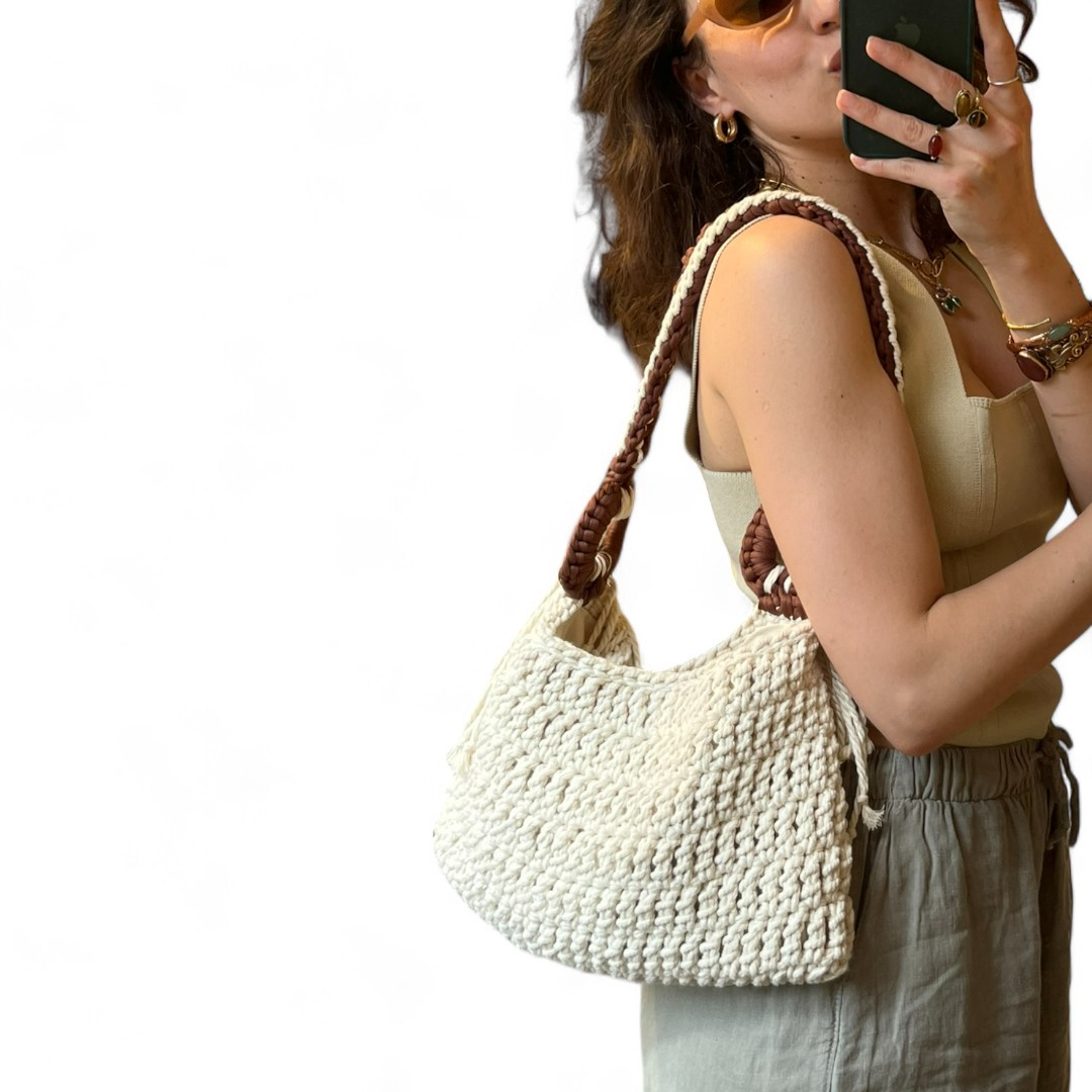 ETHNIC MAKROME CROCHET SHOULDER BAG 