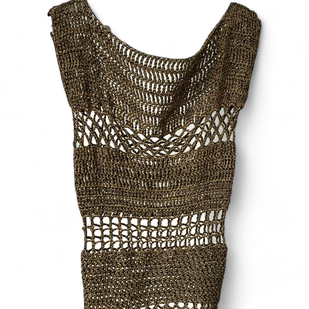 BRONZE MINI CROCHET DRESS