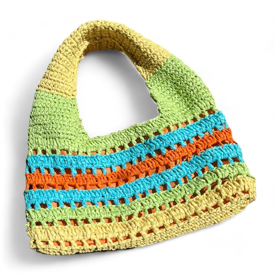 PISTACHIO CROCHET RAFIA BAG 