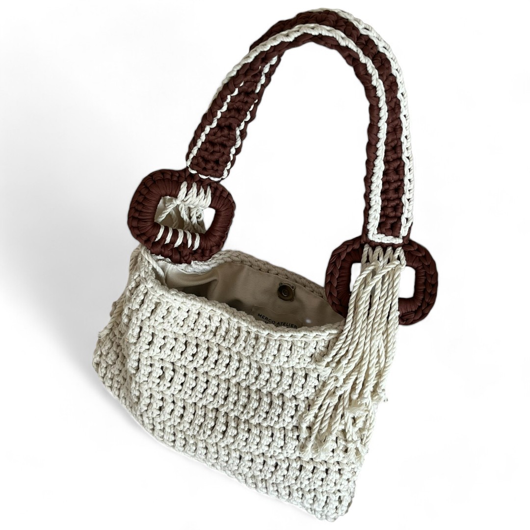 ETHNIC MAKROME CROCHET SHOULDER BAG 