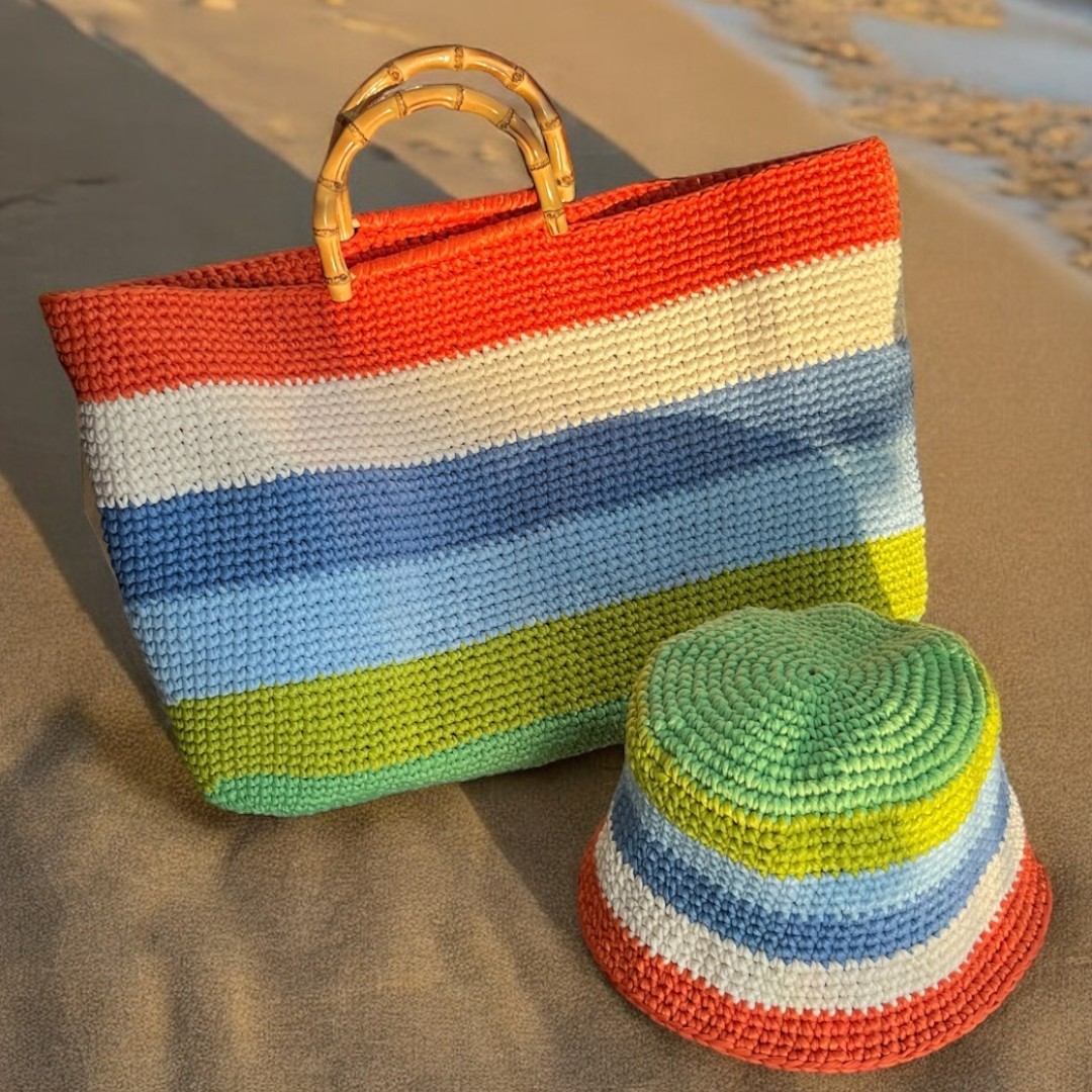 TWISTED RAFIA BEACH BAG