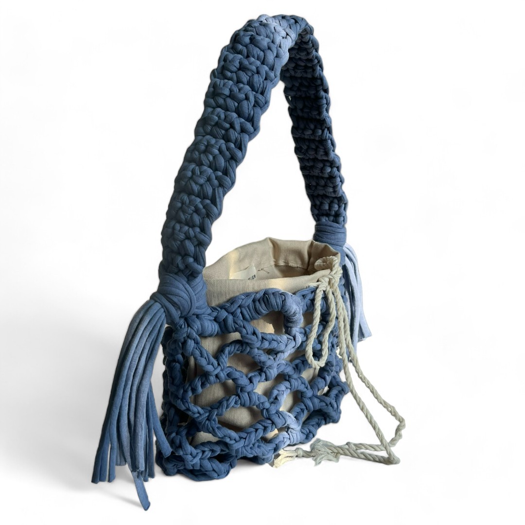 NUDE BLUE CROCHET BAG 