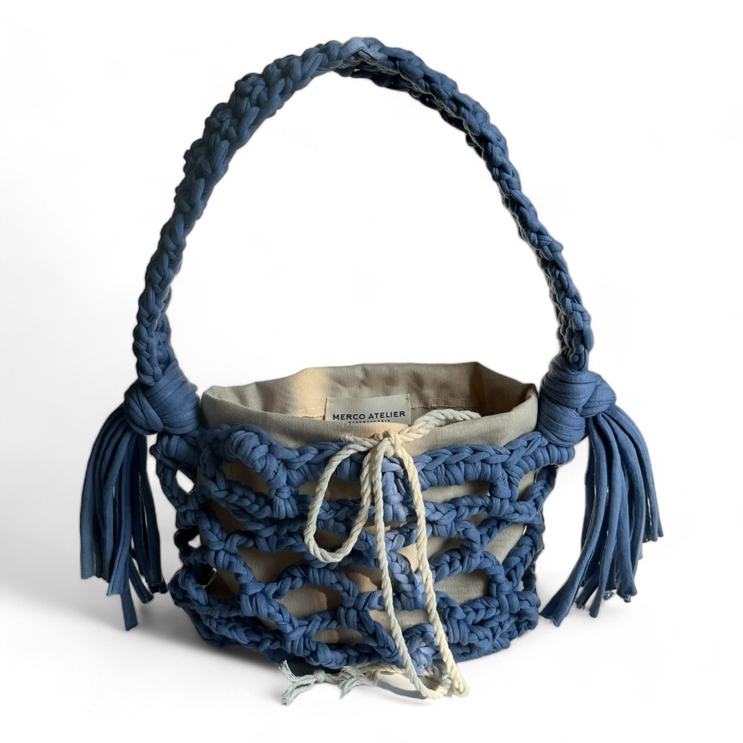 NUDE BLUE CROCHET BAG 