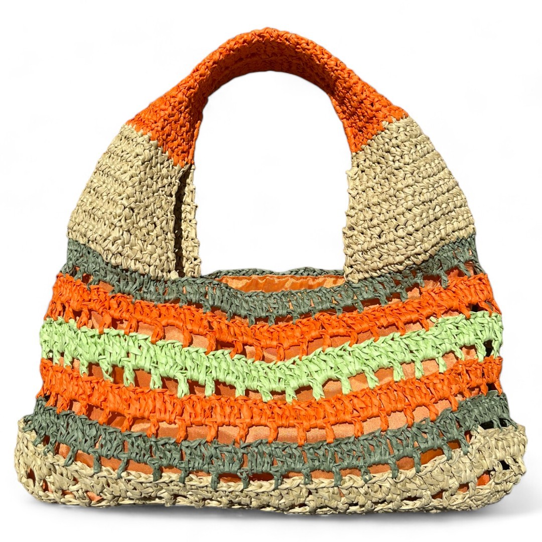 ORANJ CROCHET RAFIA  BAG