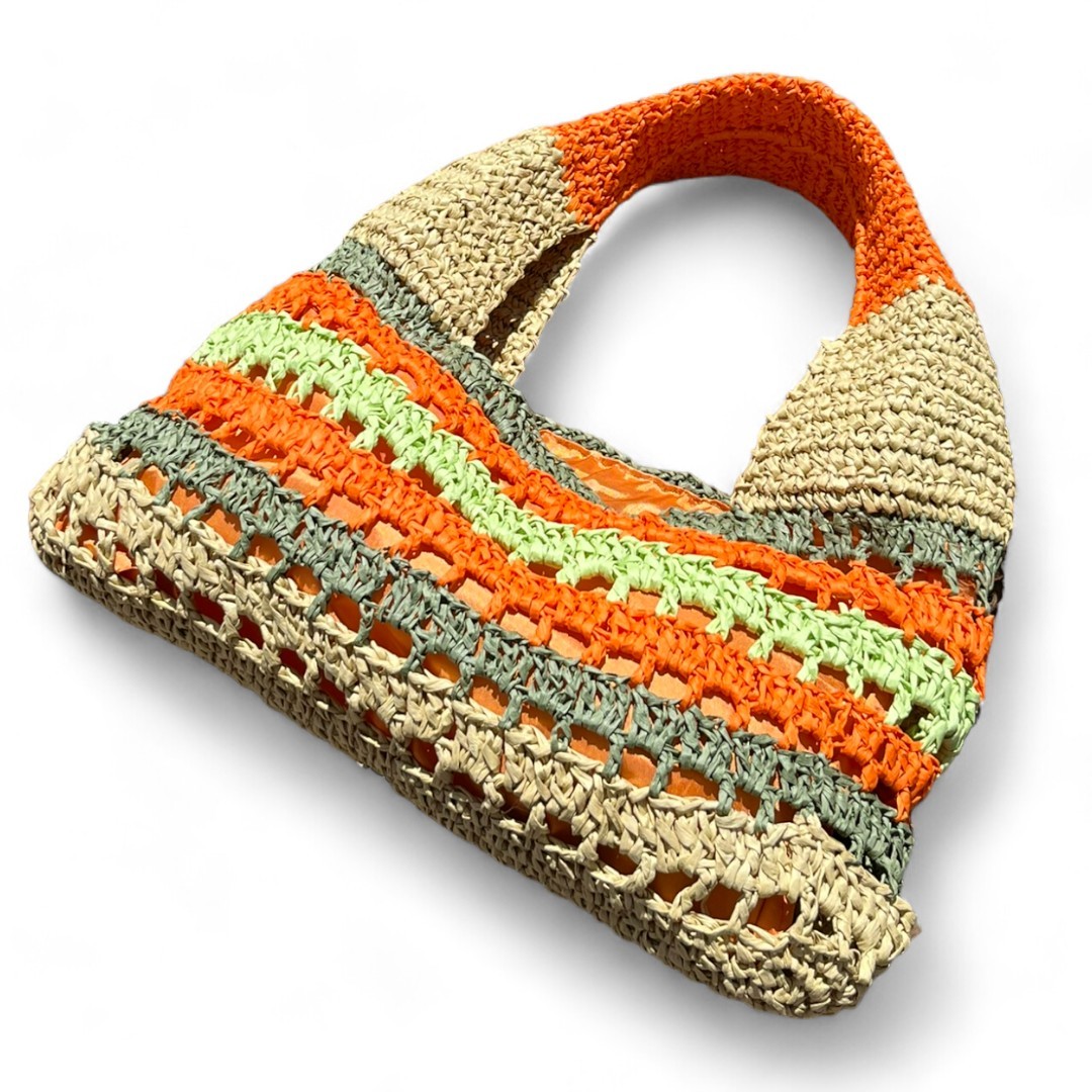 ORANJ CROCHET RAFIA  BAG