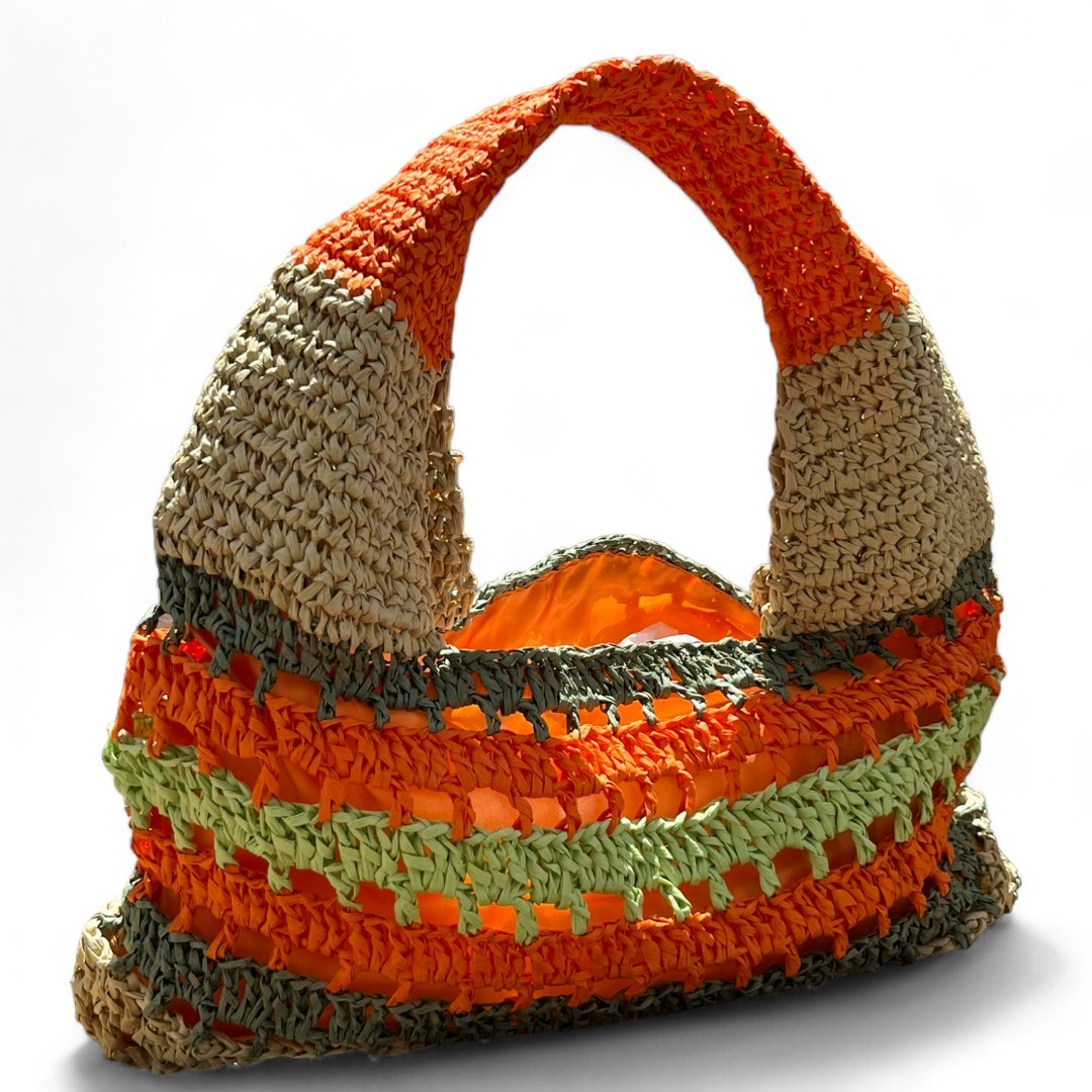 ORANJ CROCHET RAFIA  BAG