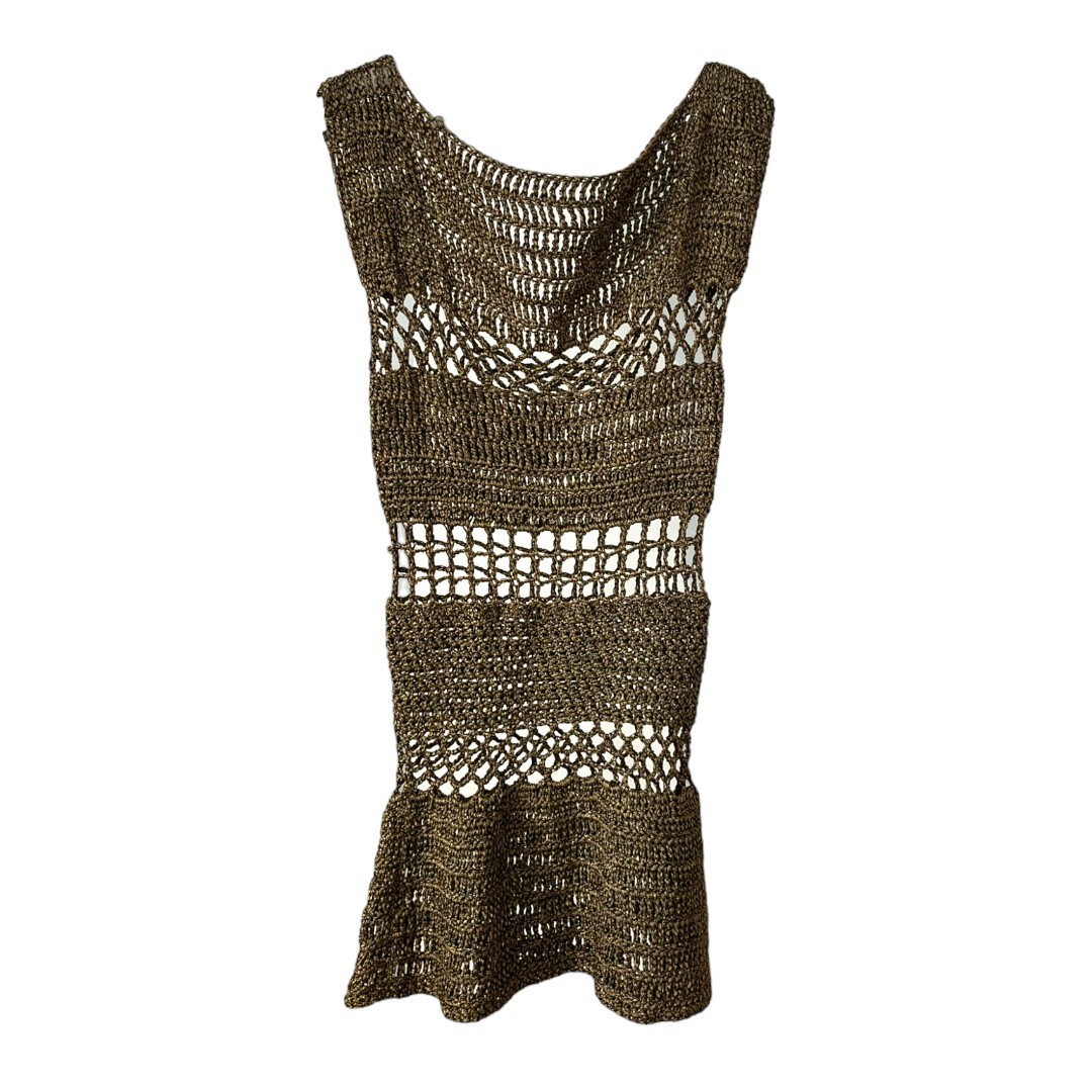 BRONZE MINI CROCHET DRESS