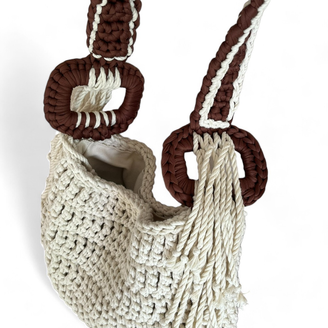 ETHNIC MAKROME CROCHET SHOULDER BAG 