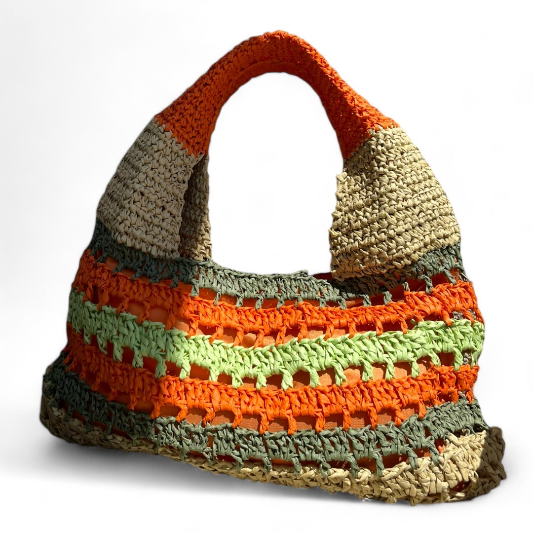 ORANJ CROCHET RAFIA  BAG