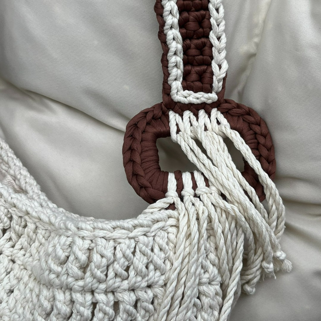 ETHNIC MAKROME CROCHET SHOULDER BAG 