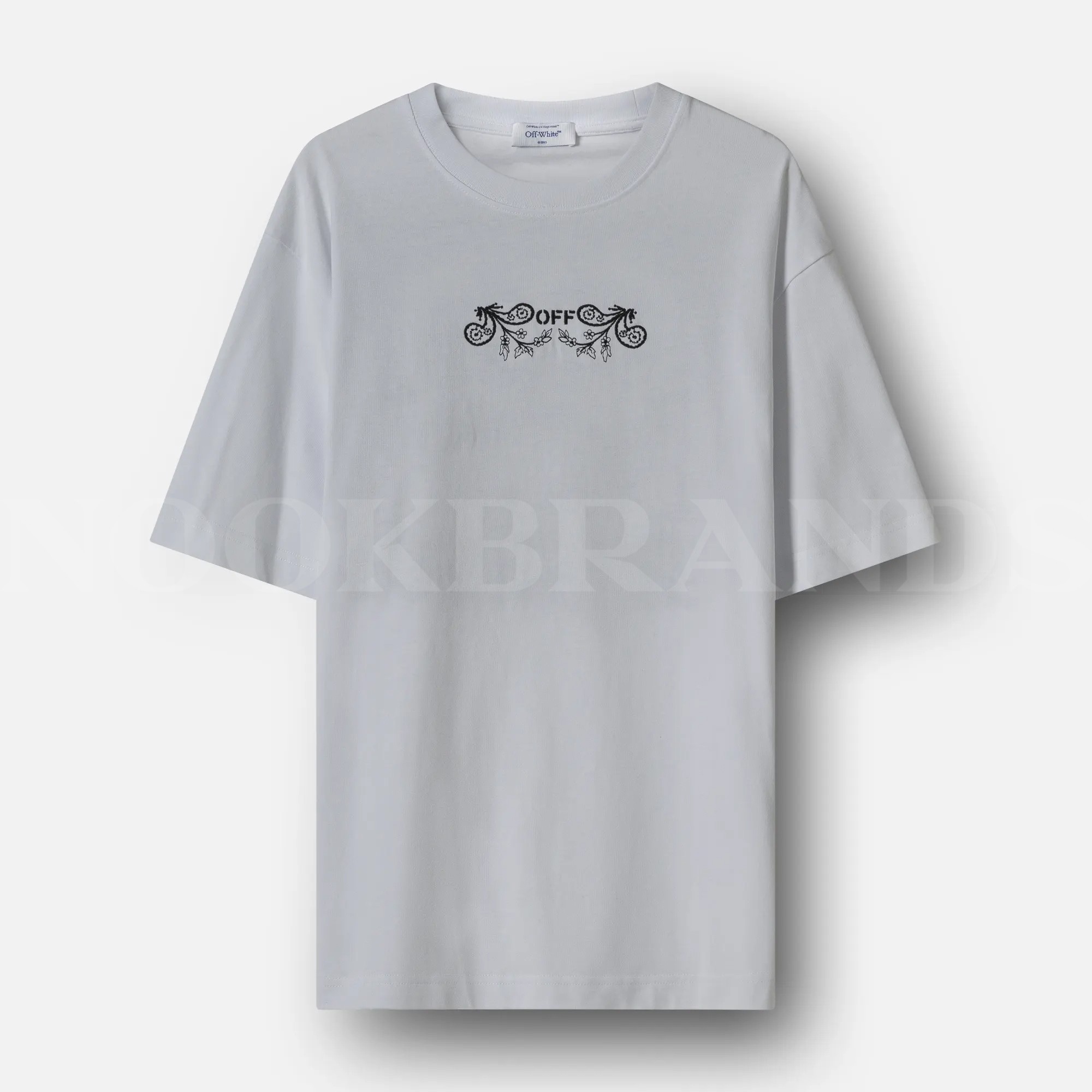 Nakışlı Beyaz Erkek T-shirt