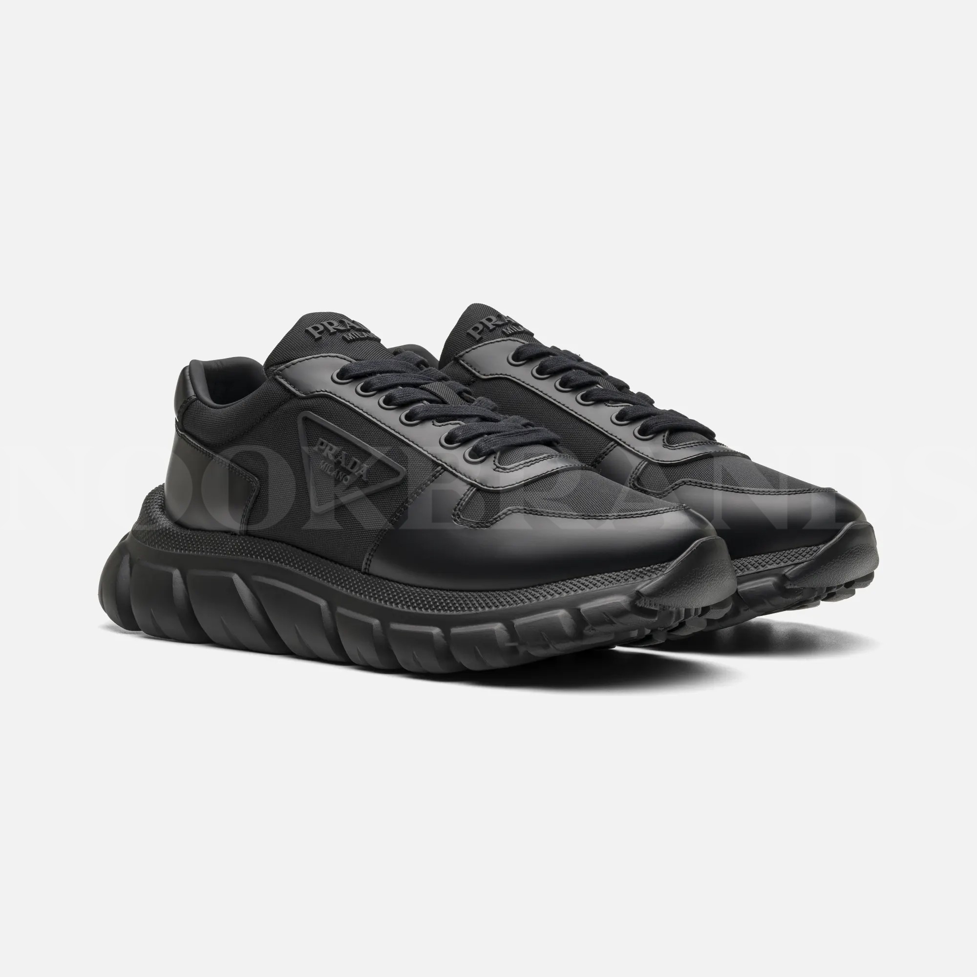 Re-Nylon Siyah Erkek Deri Sneaker