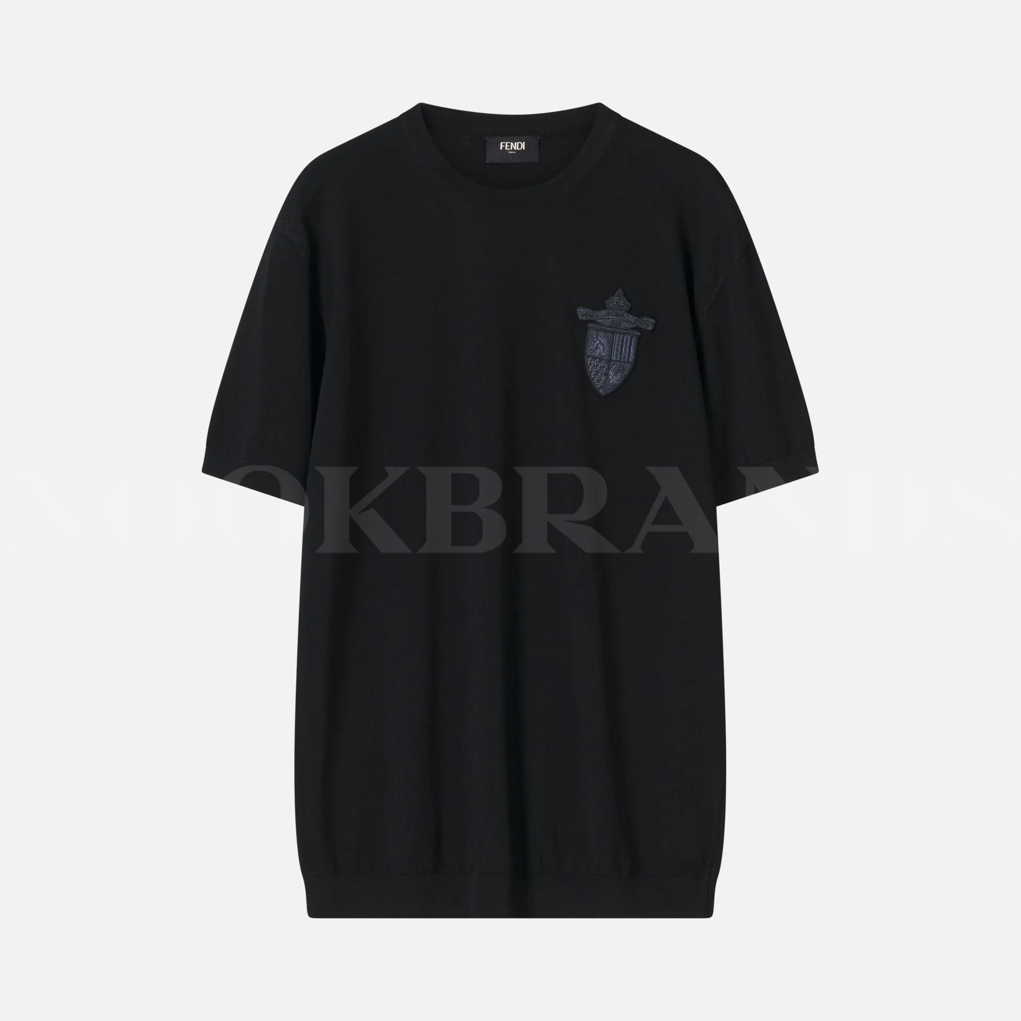 Siyah Nakışlı Logo Erkek T-shirt