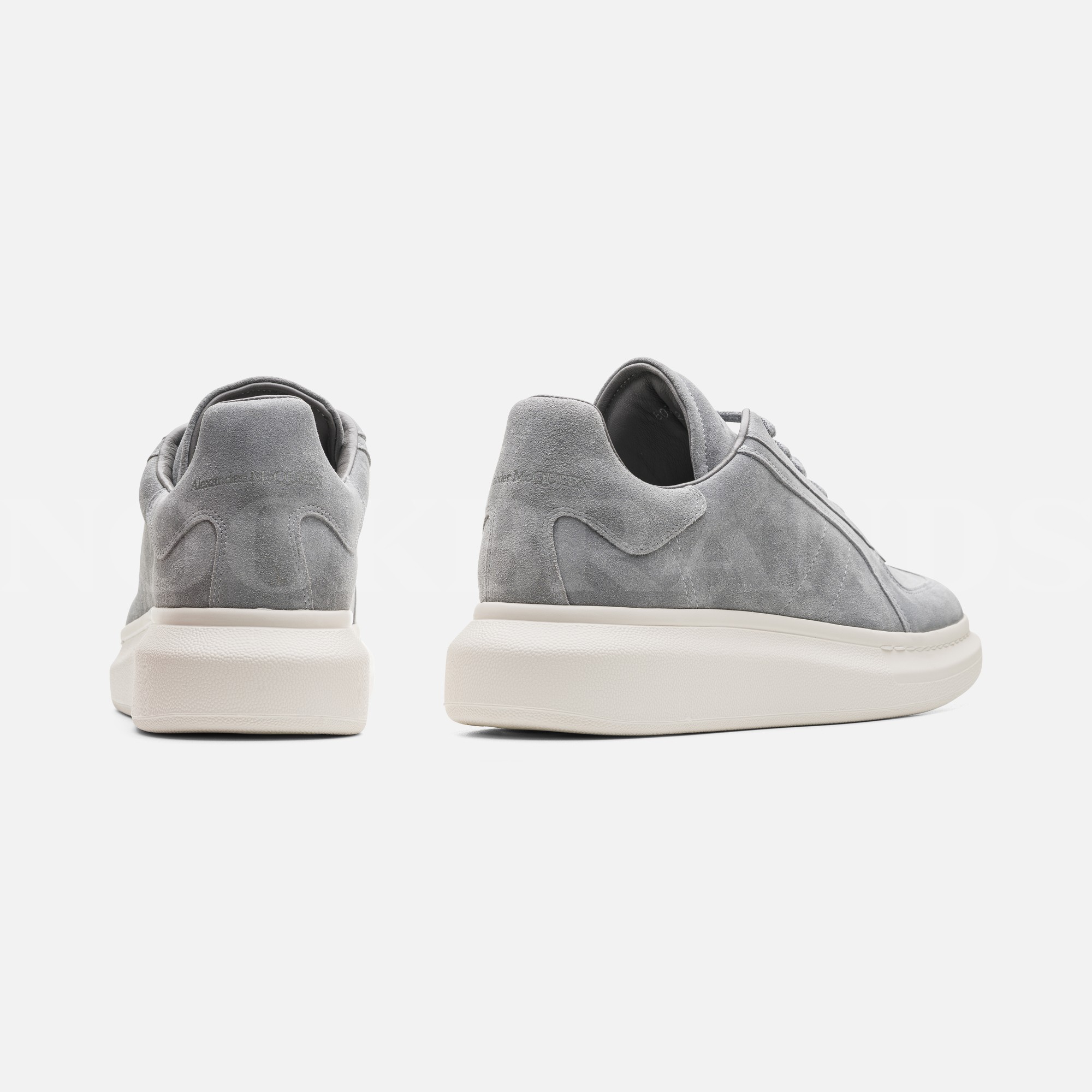 Gri Oversize Erkek Deri Sneaker