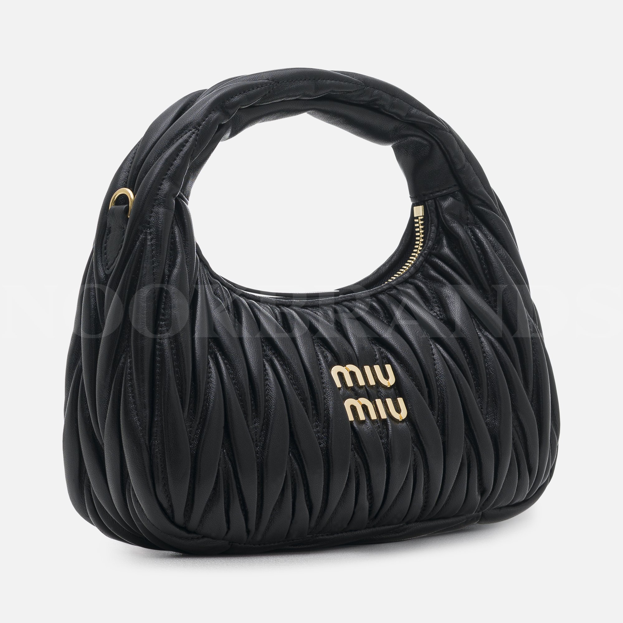 Wander matelassé nappa leather hobo bag black