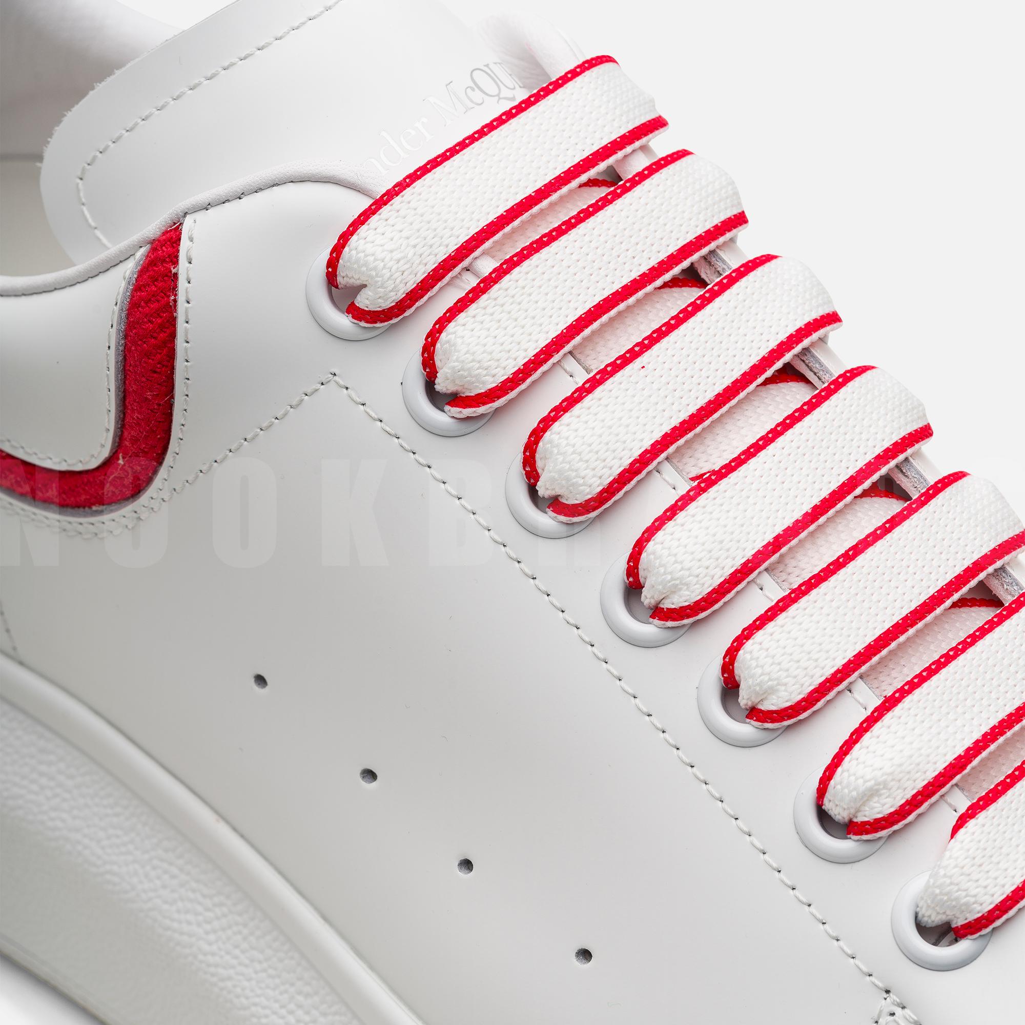 Oversize Beyaz Kırmızı Detay Erkek Deri Sneaker