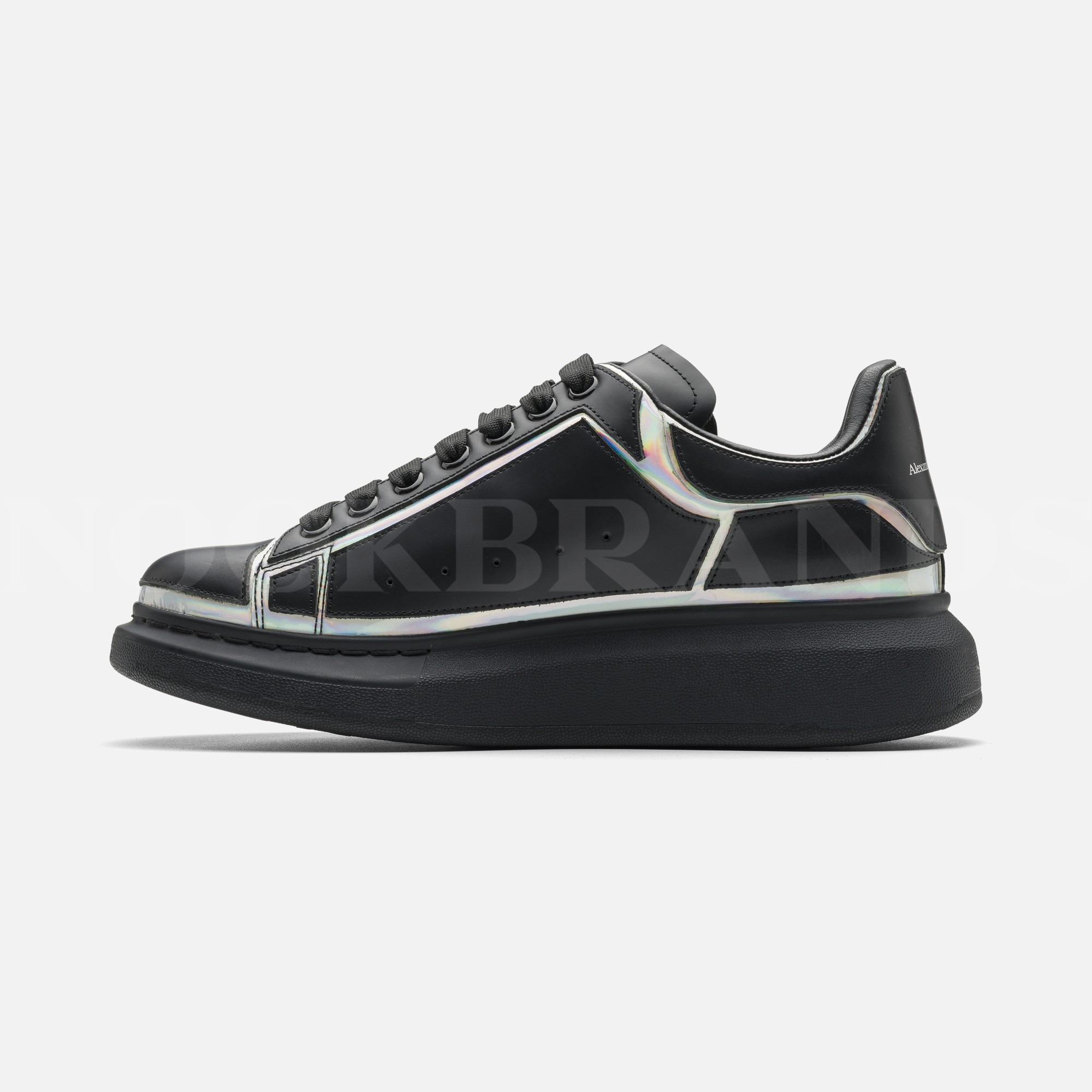 Oversize Siyah Deri Sneaker