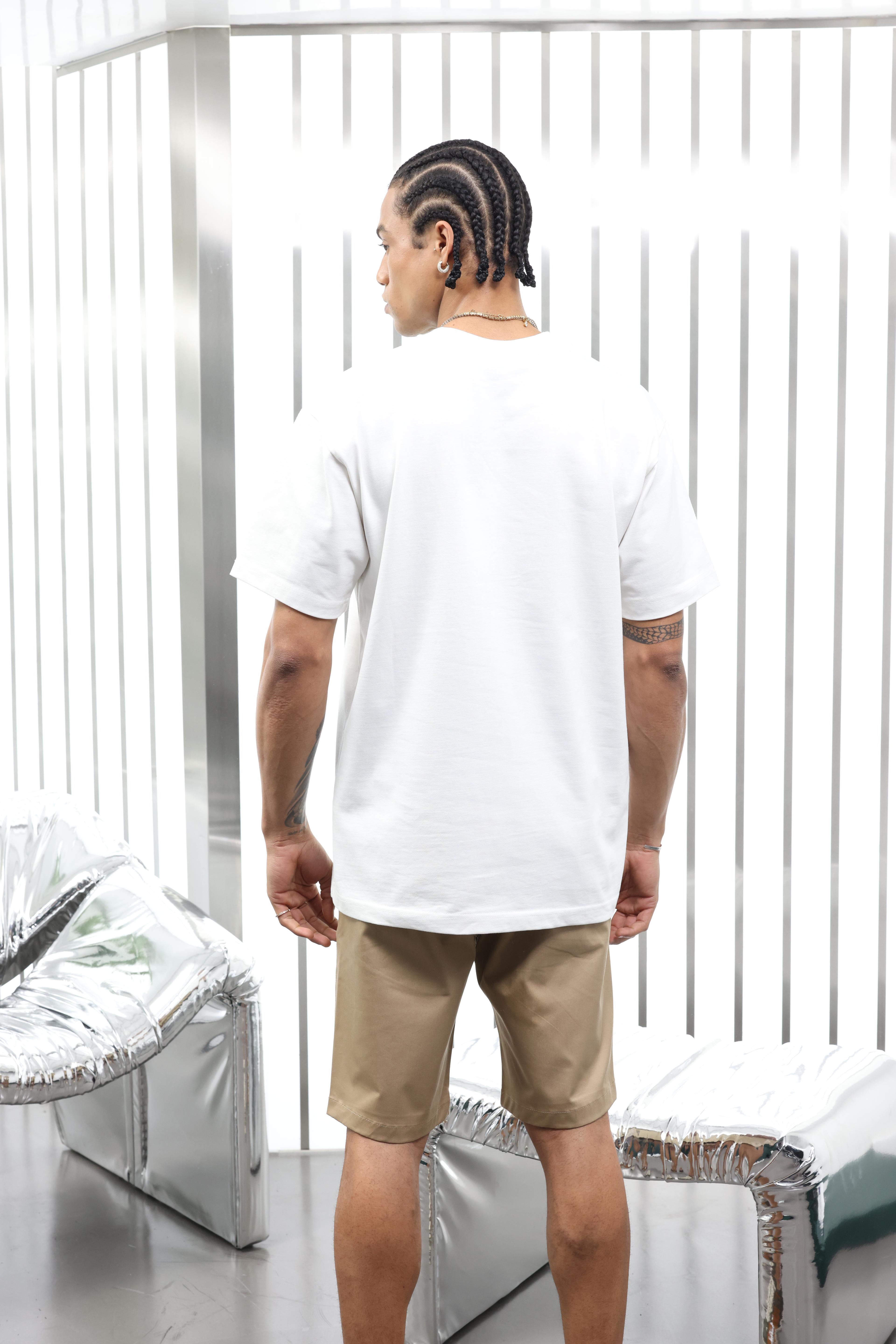 Örgü Logo Detay Beyaz T-shirt