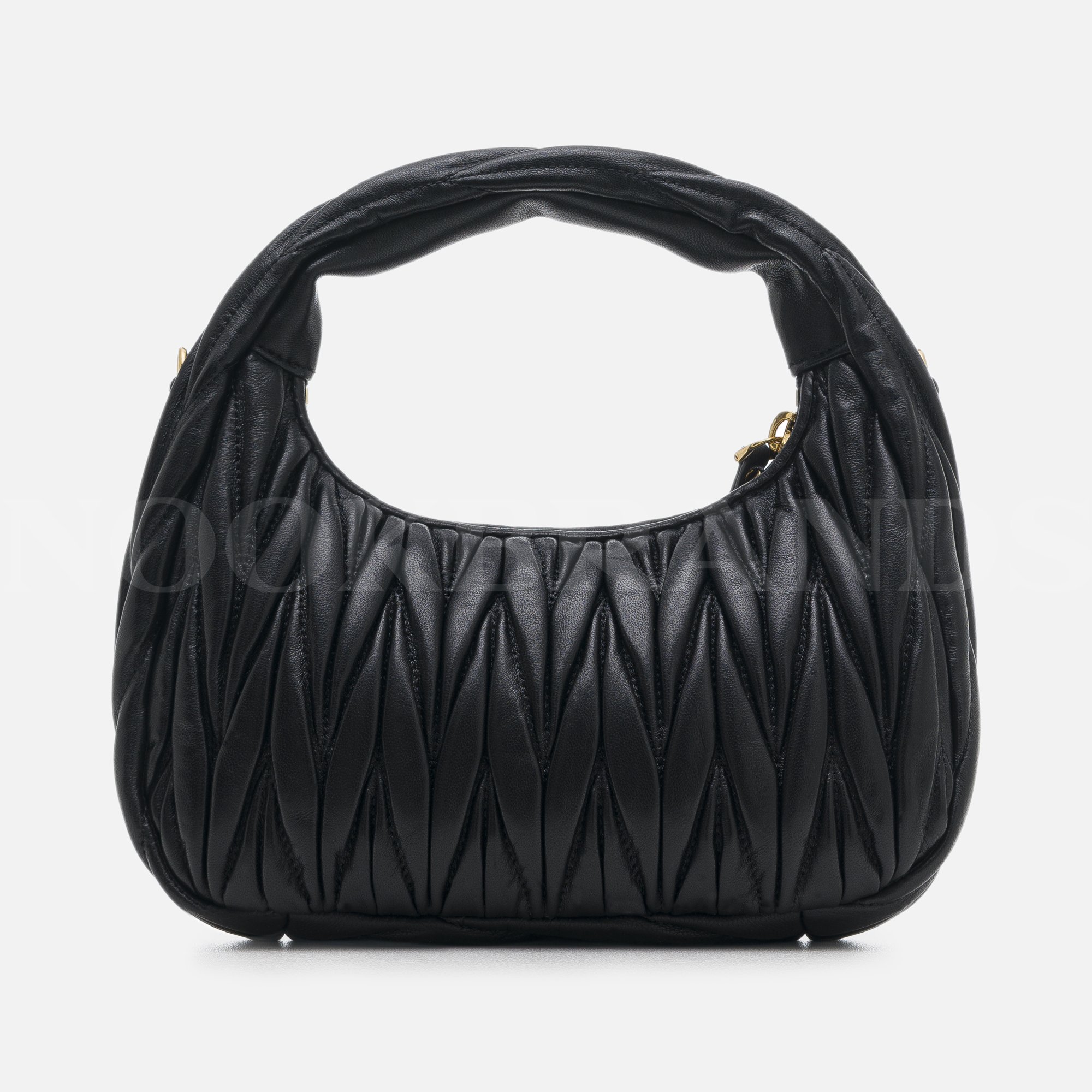 Wander matelassé nappa leather hobo bag black