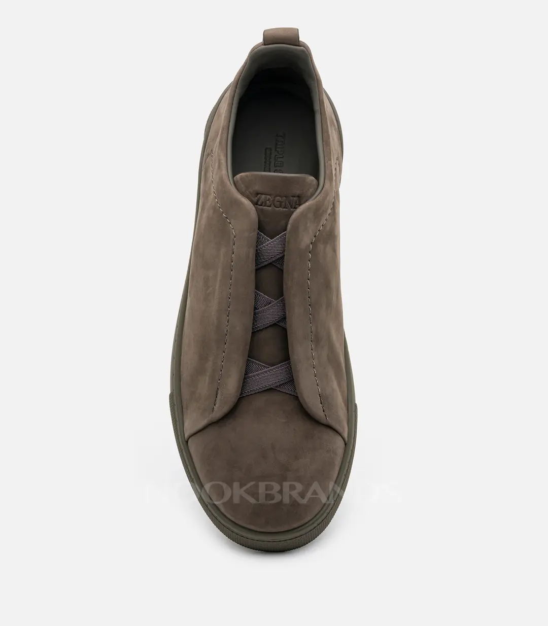 Zegna Triple Stitch SECONDSKIN Dark Taupe Erkek Nubuk Deri Sneaker