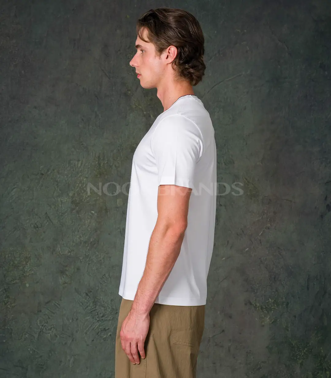 Brunello Cucinelli Beyaz Grafik Baskılı Erkek T-Shirt