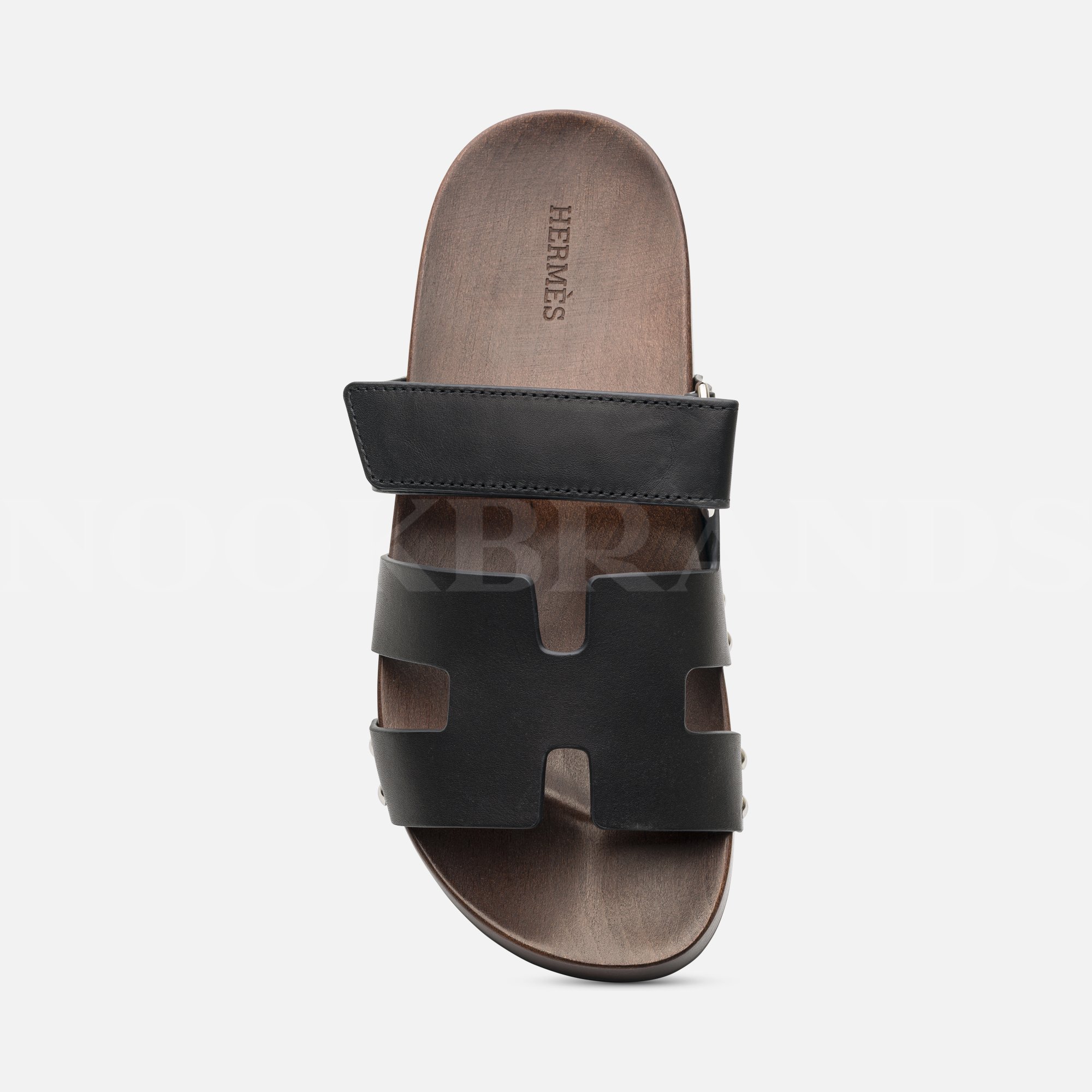 Siyah Deri Kos Clog Sandal