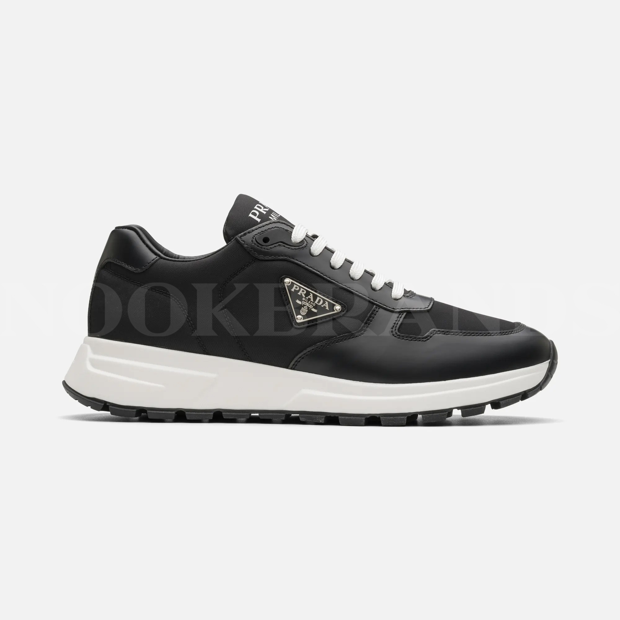 Prada Re-Nylon Siyah Erkek Deri Sneaker