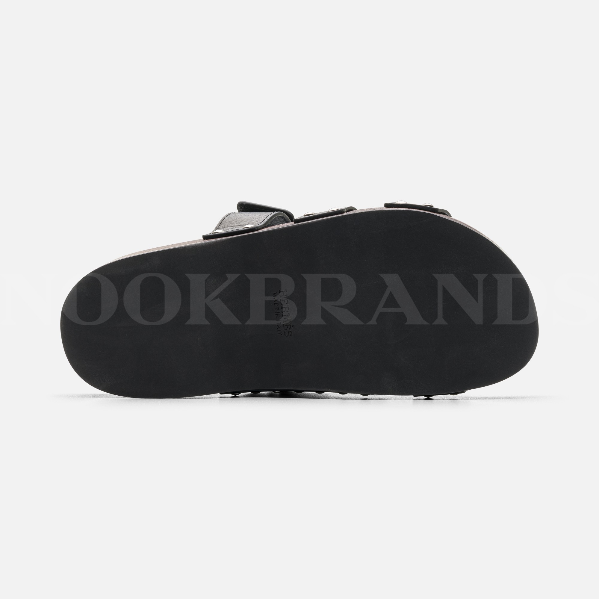 Siyah Deri Kos Clog Sandal