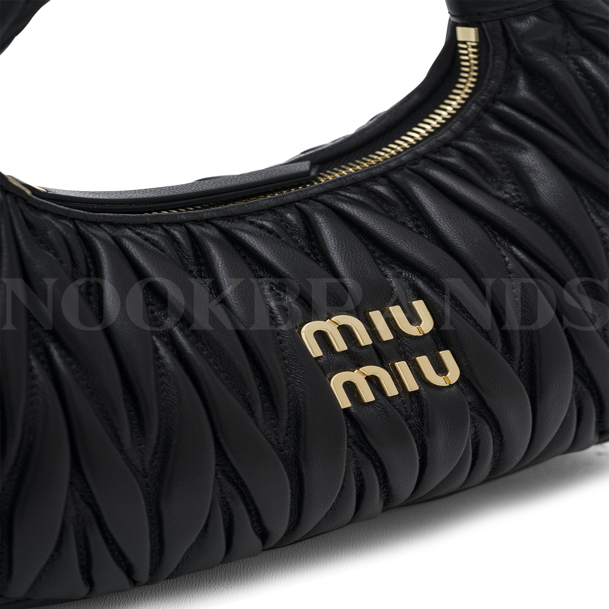 Wander matelassé nappa leather hobo bag black