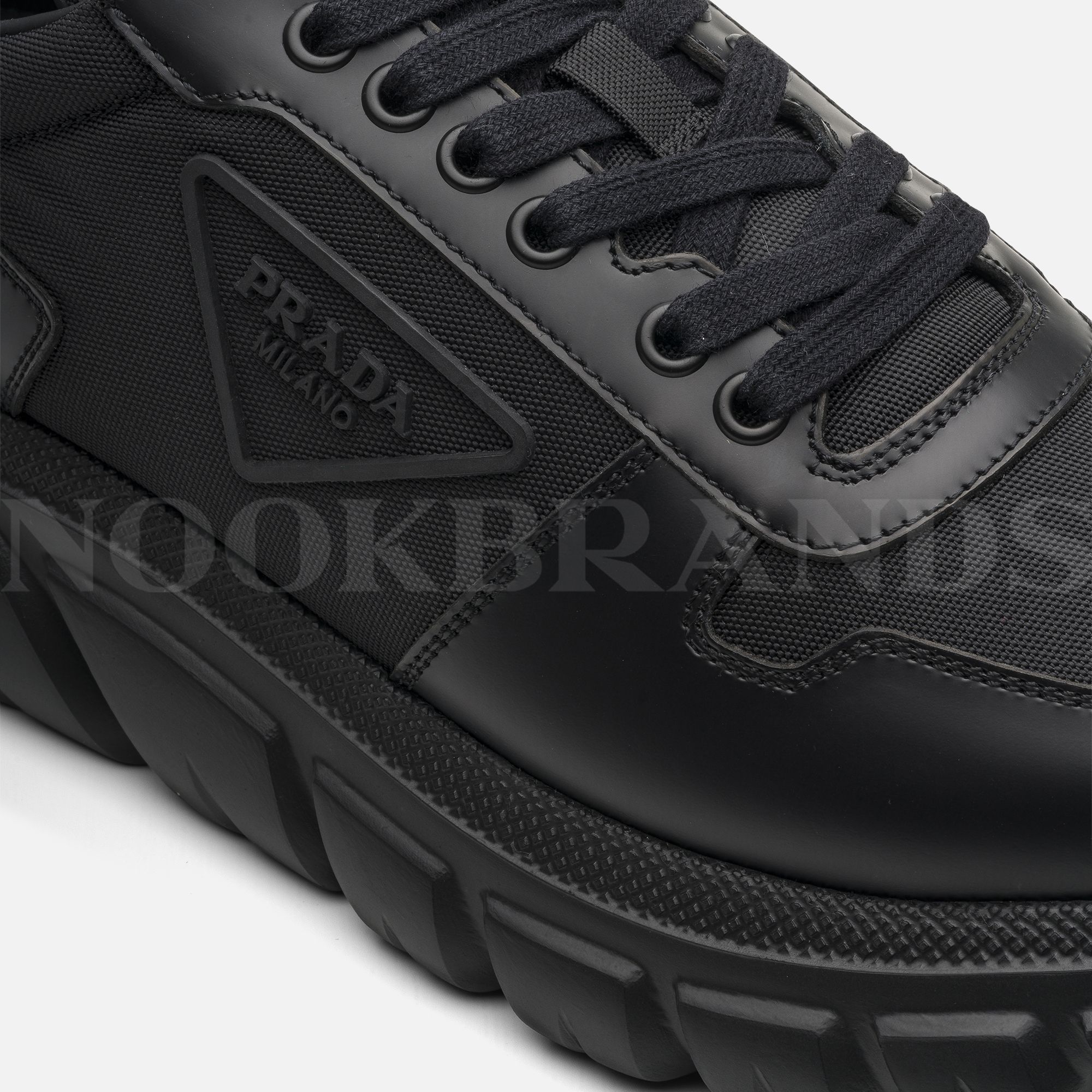 Re-Nylon Siyah Erkek Deri Sneaker