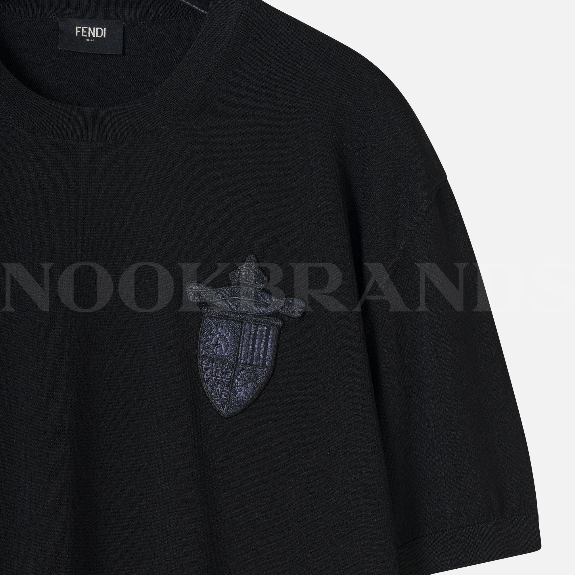 Siyah Nakışlı Logo Erkek T-shirt