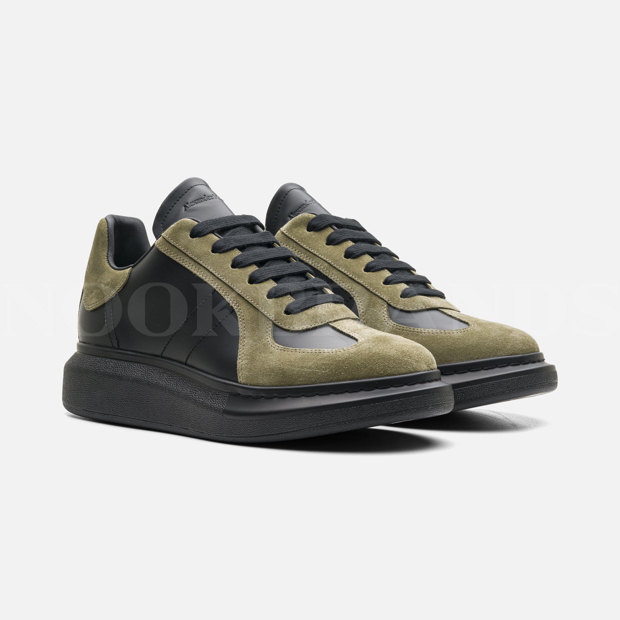 Siyah Oversize Erkek Deri Sneaker