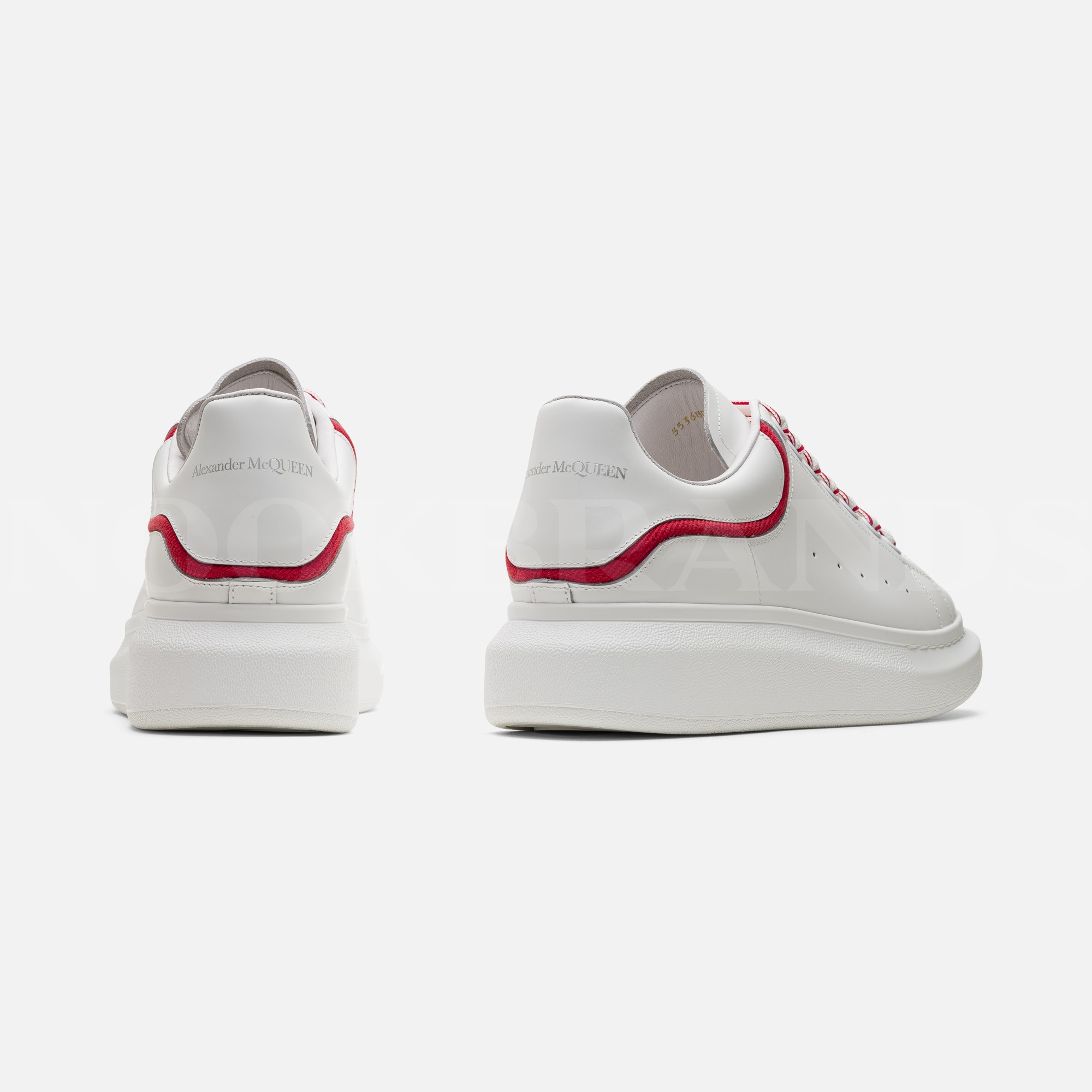 Oversize Beyaz Kırmızı Detay Erkek Deri Sneaker