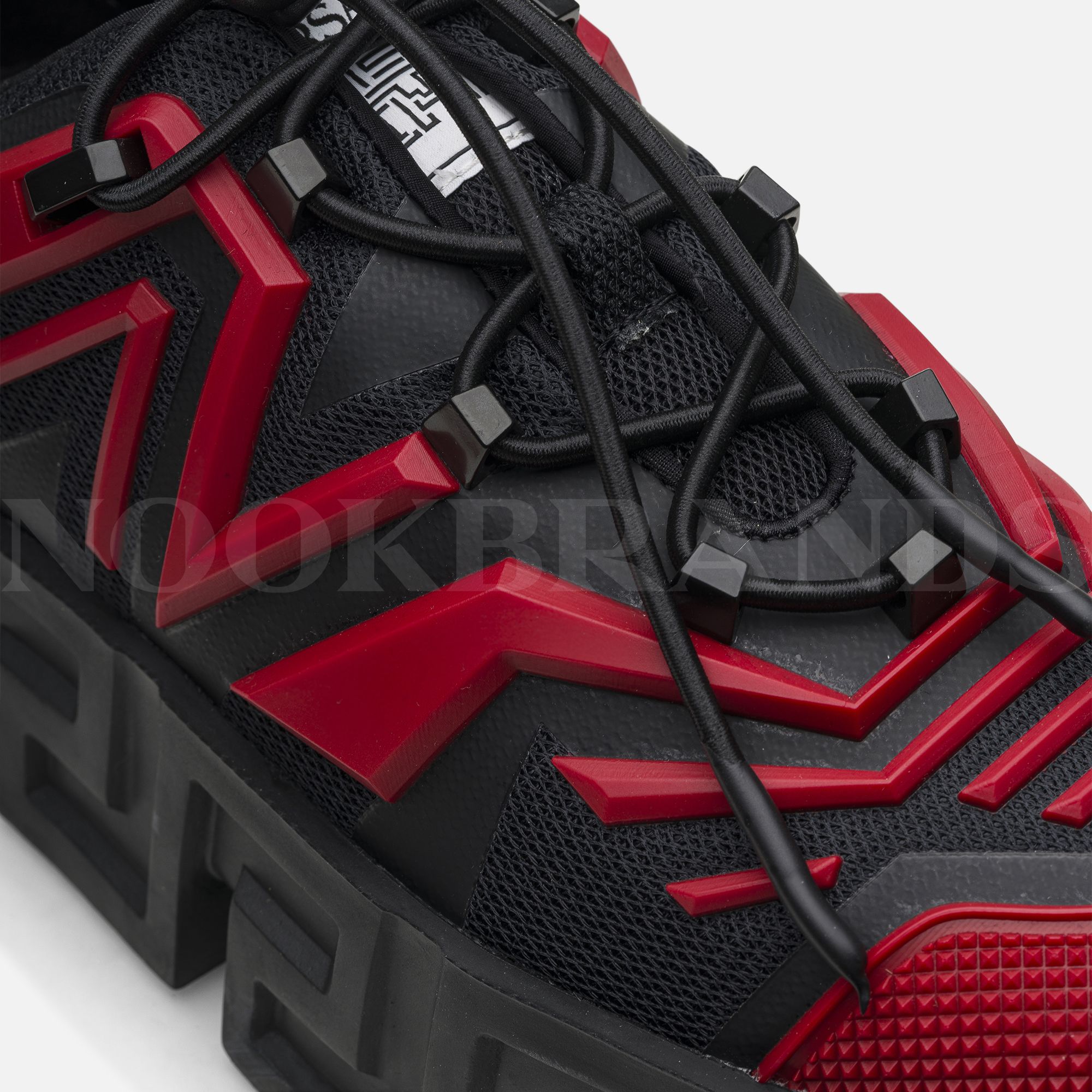 Kırmızı Siyah Erkek Deri Sneaker