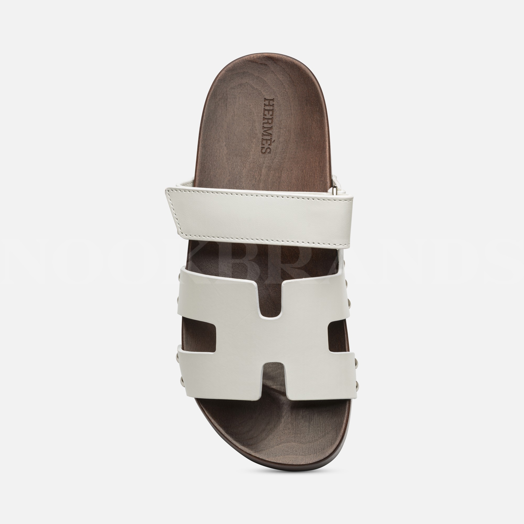 Beyaz Deri Kos Clog Sandal