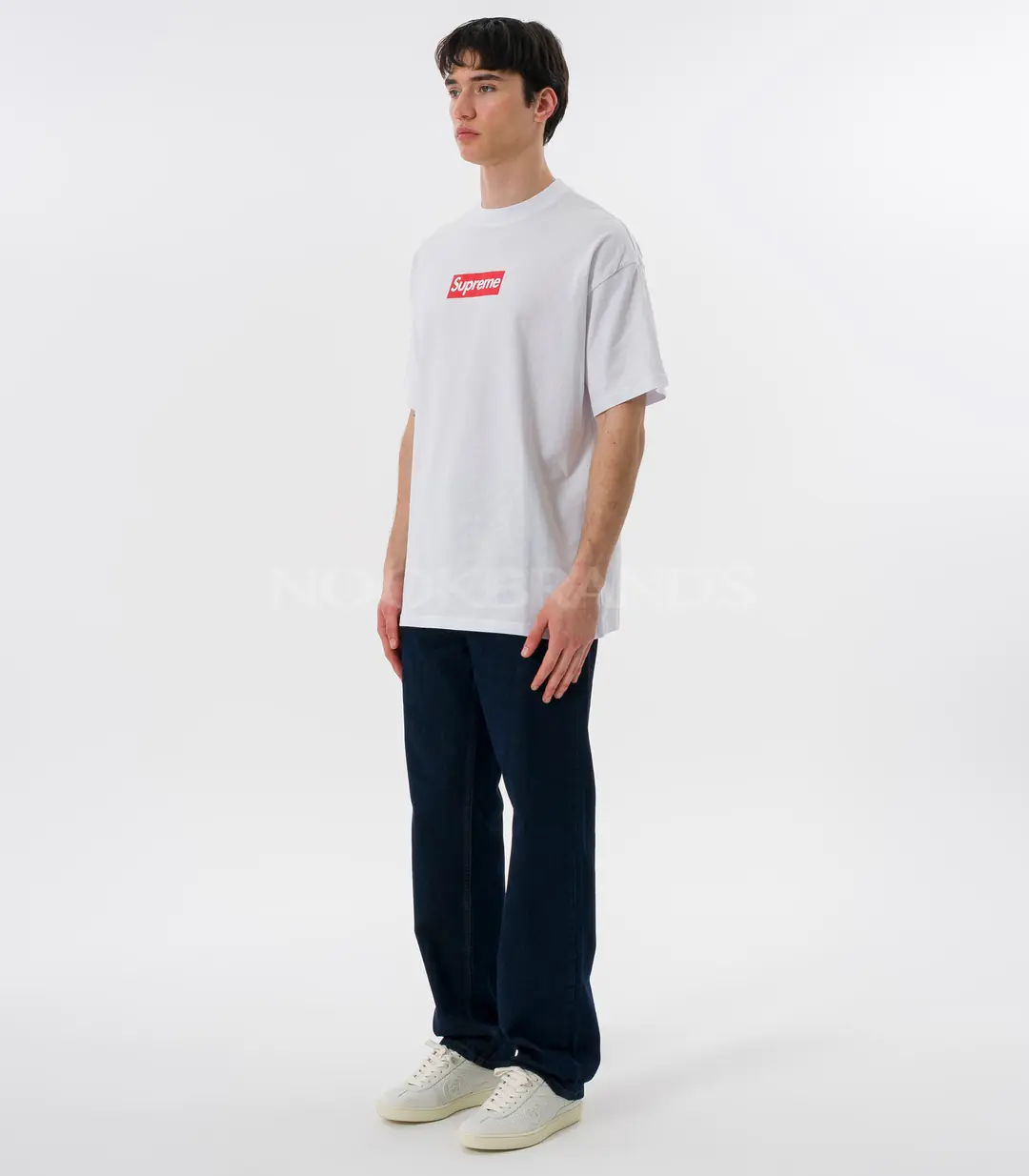Supreme Erkek Beyaz Box Logo Baskılı T-Shirt