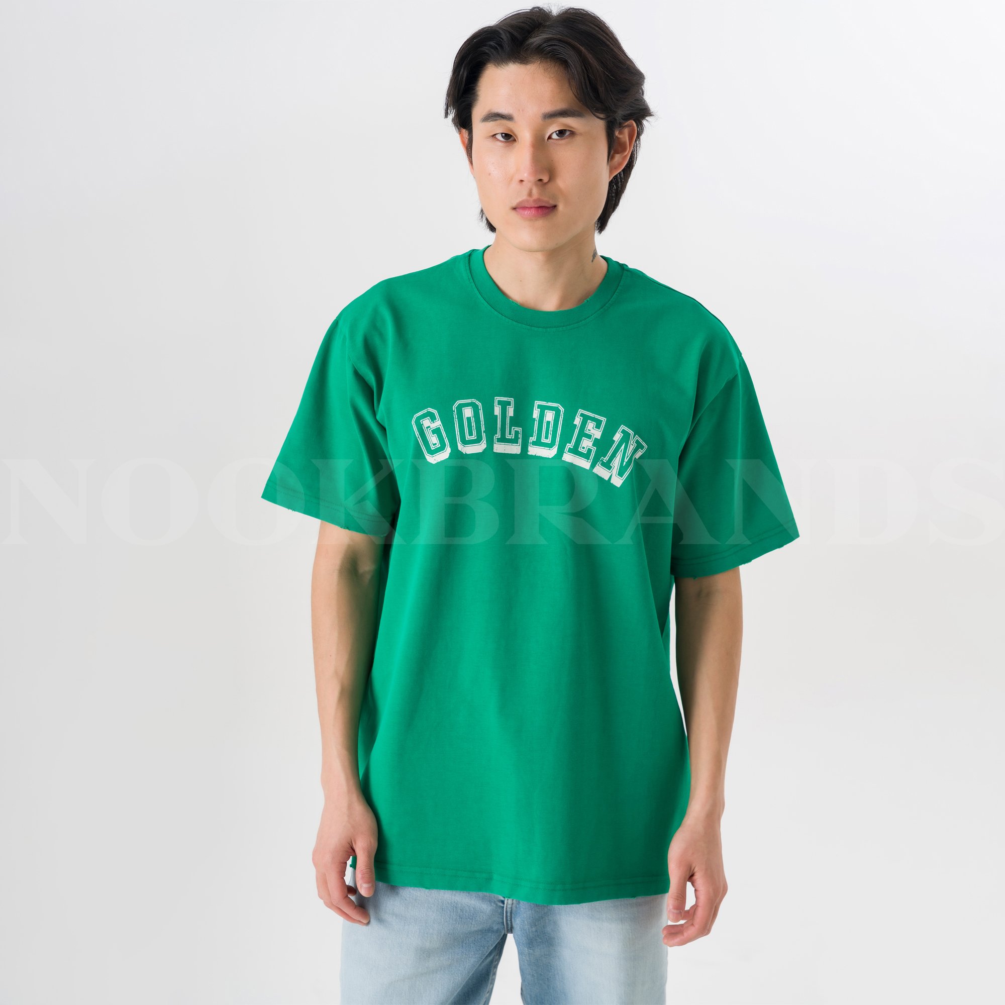 Yeşil Logo Detay Erkek T-shirt