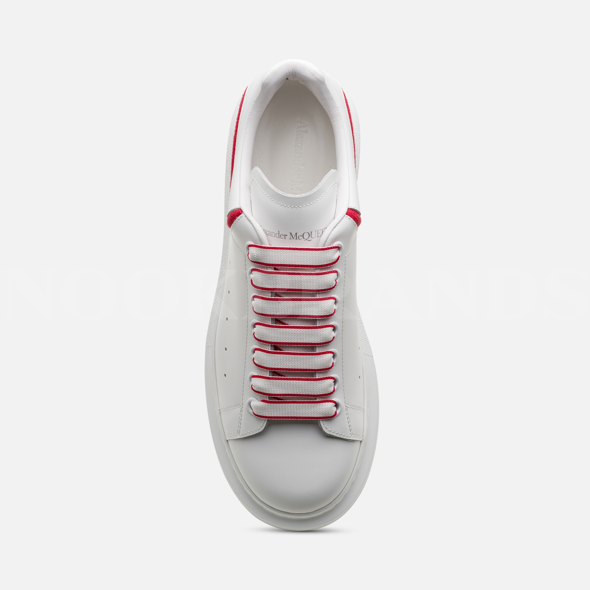 Oversize Beyaz Kırmızı Detay Erkek Deri Sneaker
