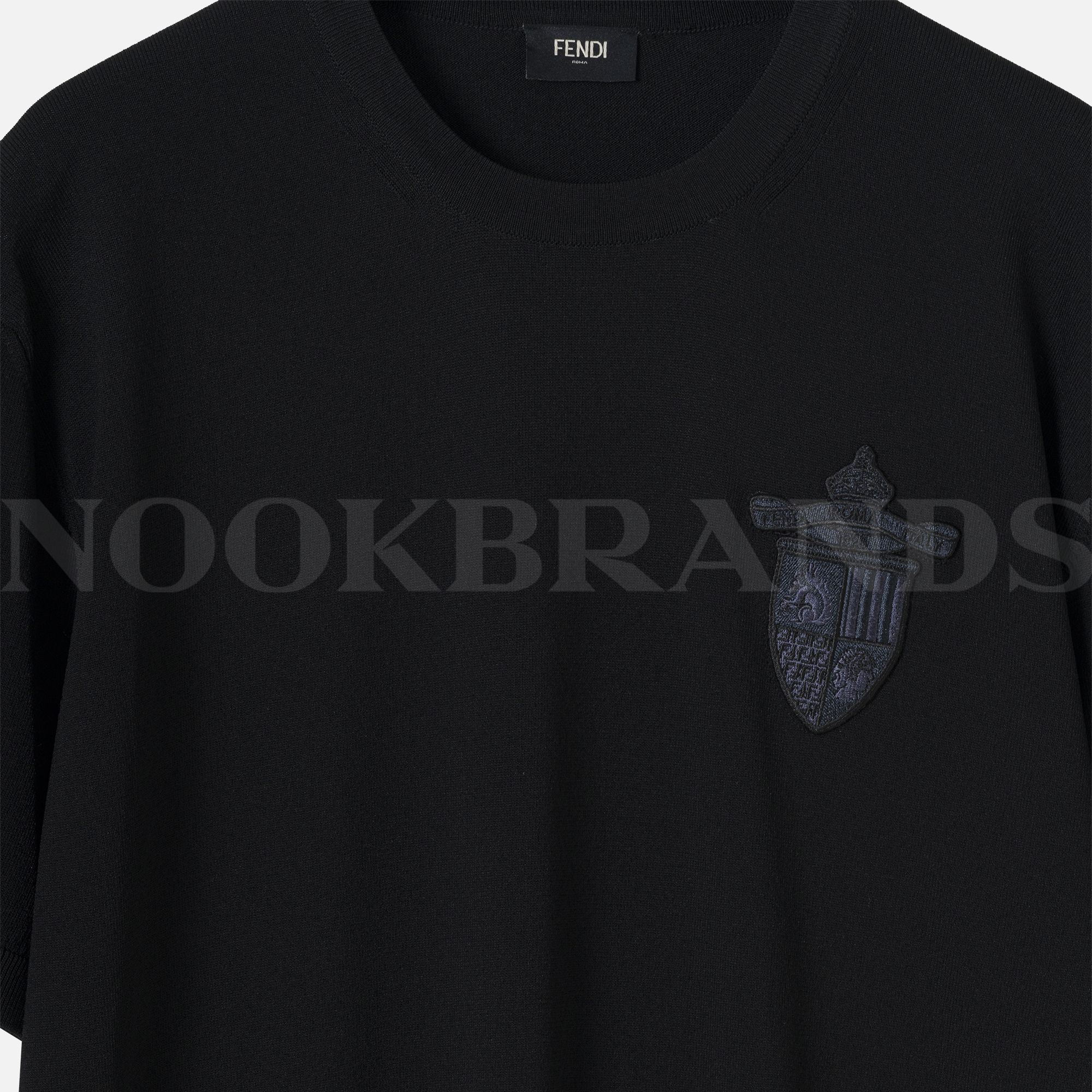Siyah Nakışlı Logo Erkek T-shirt