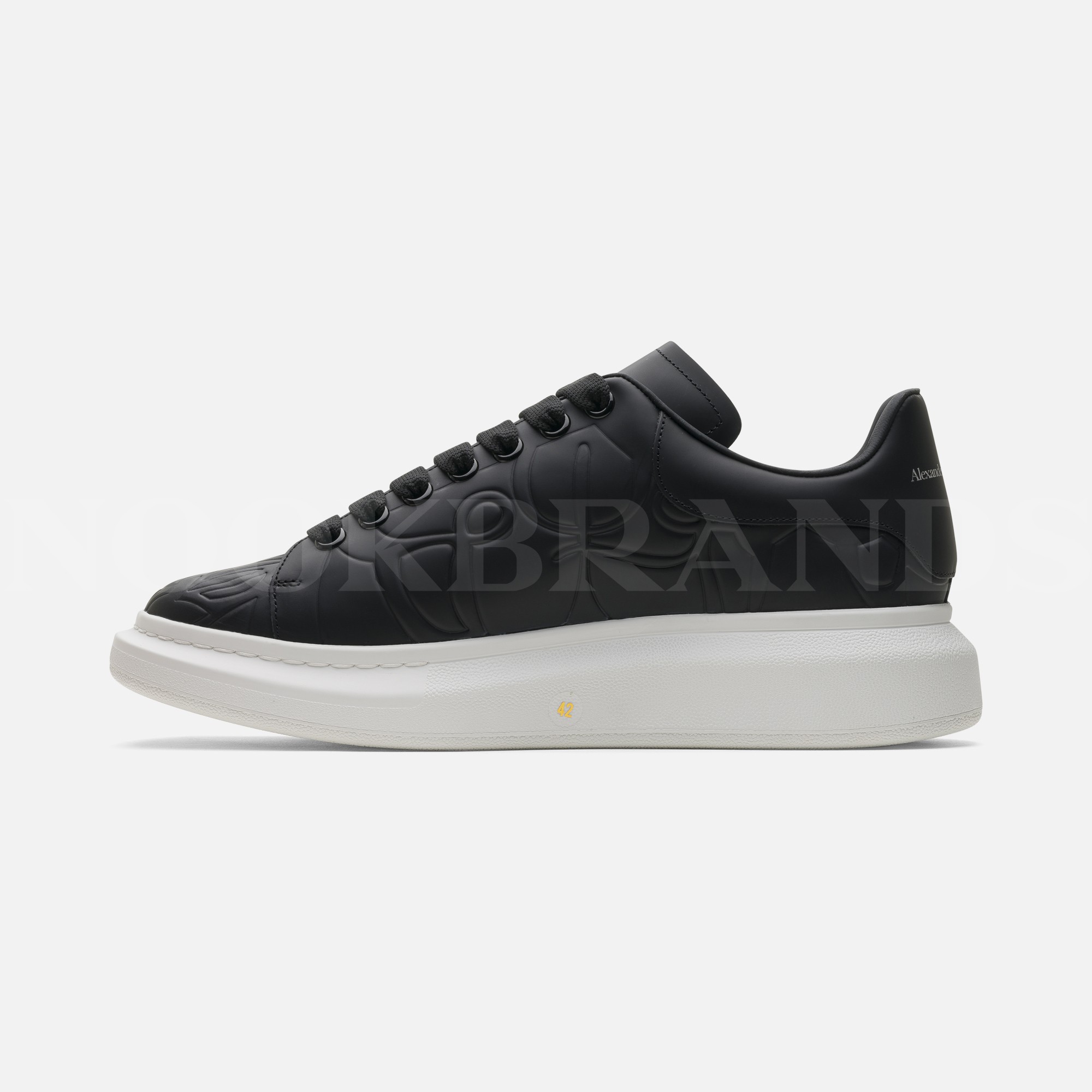Oversize Siyah Desenli Erkek Deri Sneaker