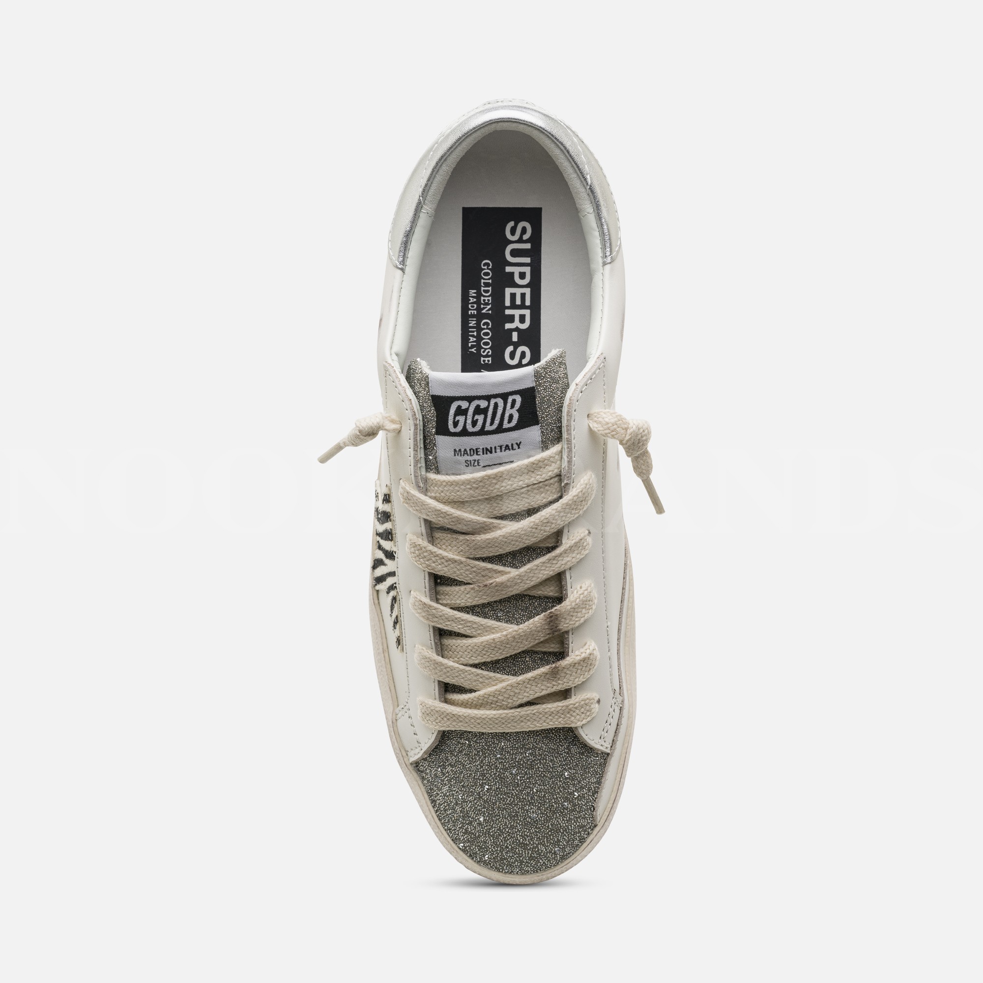 Super Star Beyaz Zebra Detay Kadın Deri Sneaker