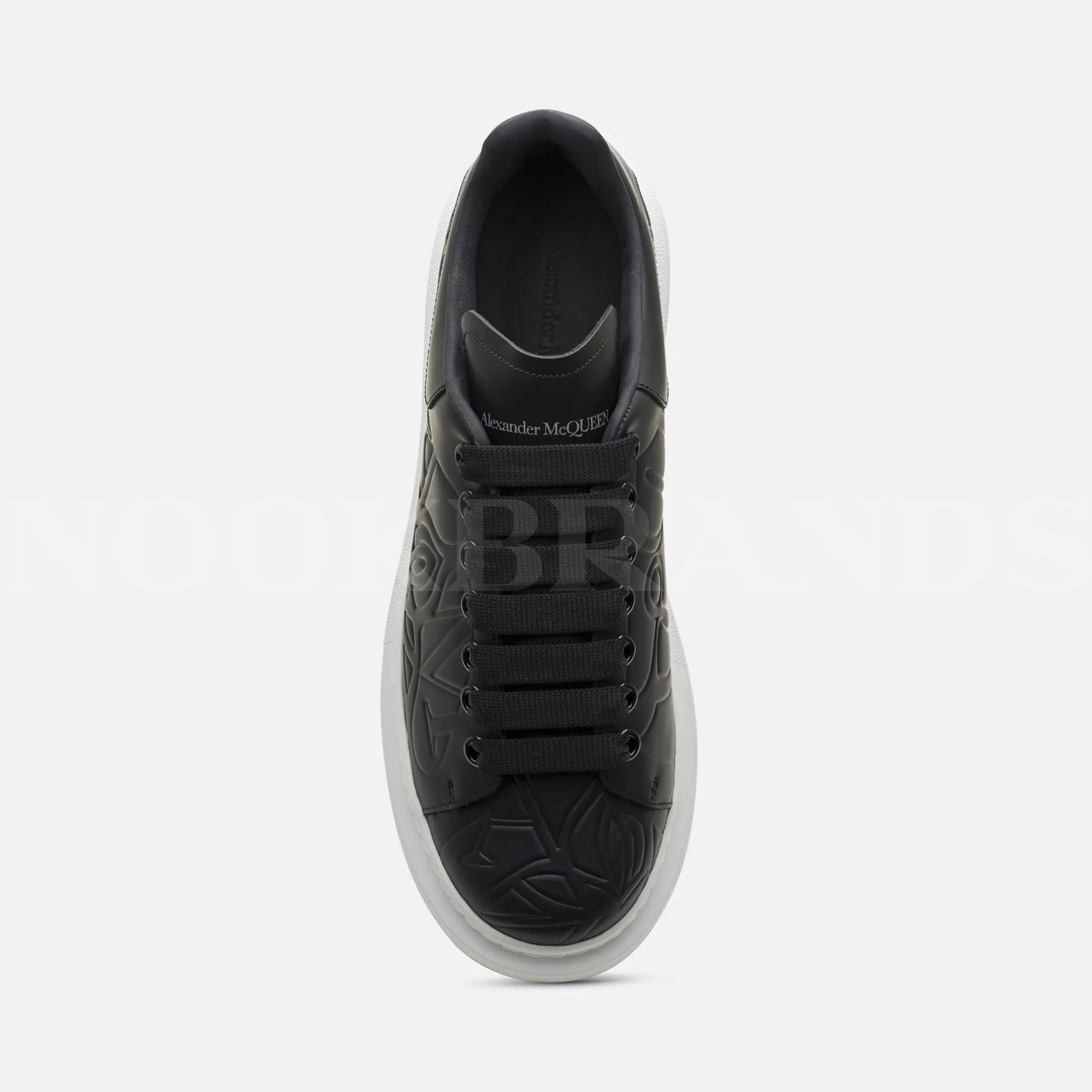 Oversize Siyah Desenli Erkek Deri Sneaker